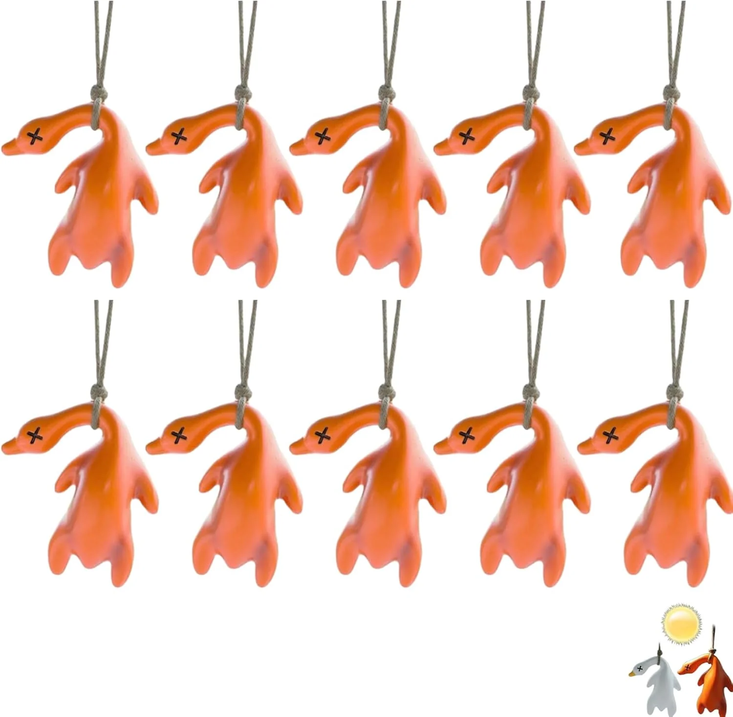 Color Changing Roast Duck  Pendant, UV Sensitive Duck, Creative UV Temperature Reminder Hanging Ornament for Cars, Bicycles, Indoor and Outdoor