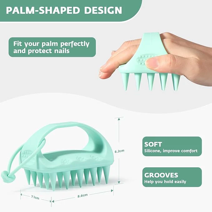 Massage Brush for Scalp, Silicone, Shampoo Brush, Improves Blood Circulation of the Scalp, Perfect for Relaxation, Hair Washing Brush, Hair Gro