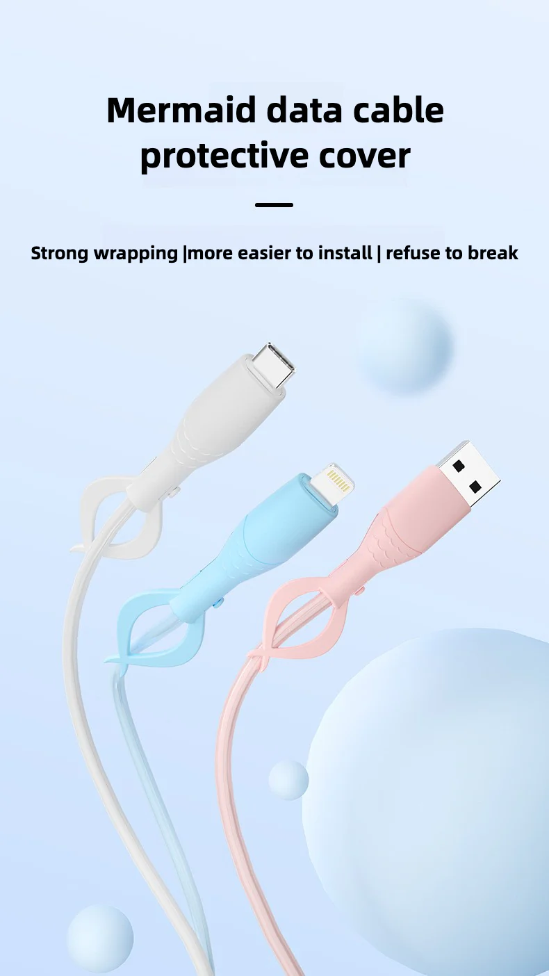 Mobile phone data cable protective cover, anti-bend and breakage, charging cable head protective cover, bundled storage