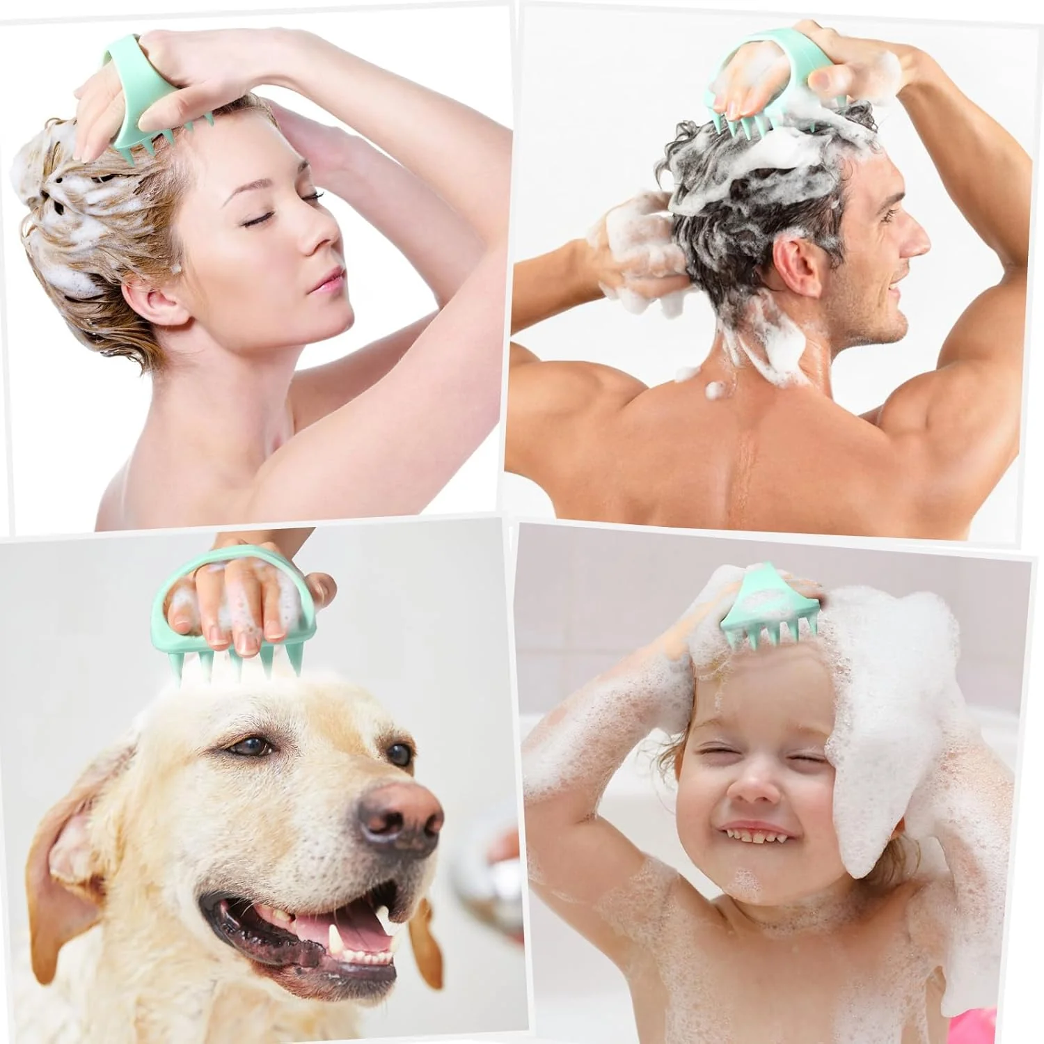 Massage Brush for Scalp, Silicone, Shampoo Brush, Improves Blood Circulation of the Scalp, Perfect for Relaxation, Hair Washing Brush, Hair Gro