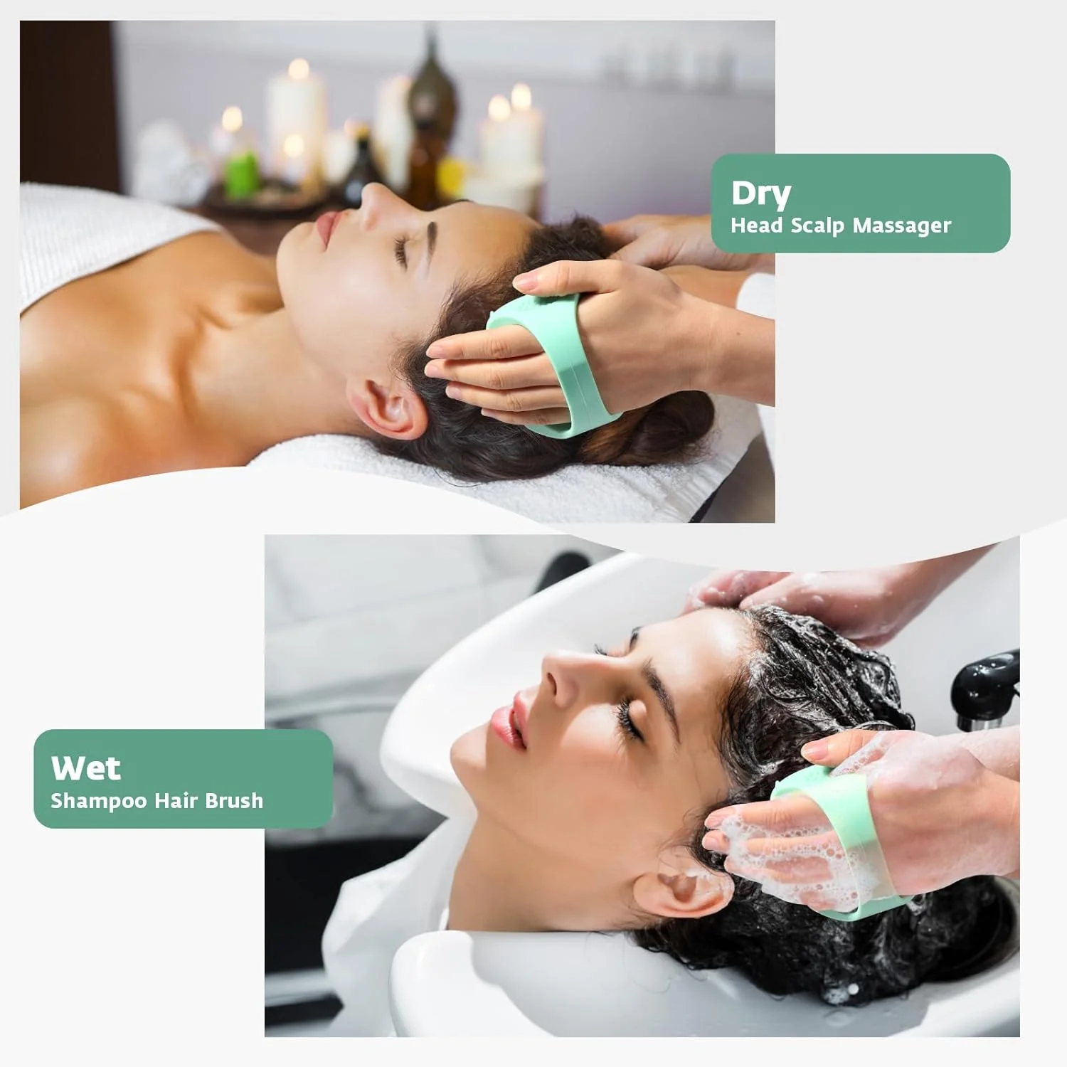 Massage Brush for Scalp, Silicone, Shampoo Brush, Improves Blood Circulation of the Scalp, Perfect for Relaxation, Hair Washing Brush, Hair Gro