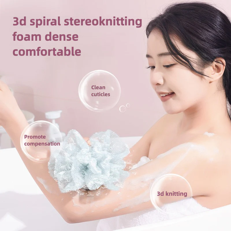 Bath Ball Pulling The Back Strip 2 in 1, Stretchable Drawstring Back Strip Bath Ball,Soft Bathing Shower Puff Body Cleaner for Men and Women
