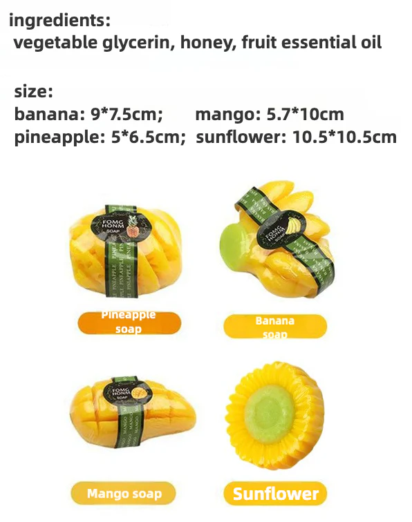 Pure natural three-dimensional fruit essential oil handmade soap, cleans, refreshes and controls oil