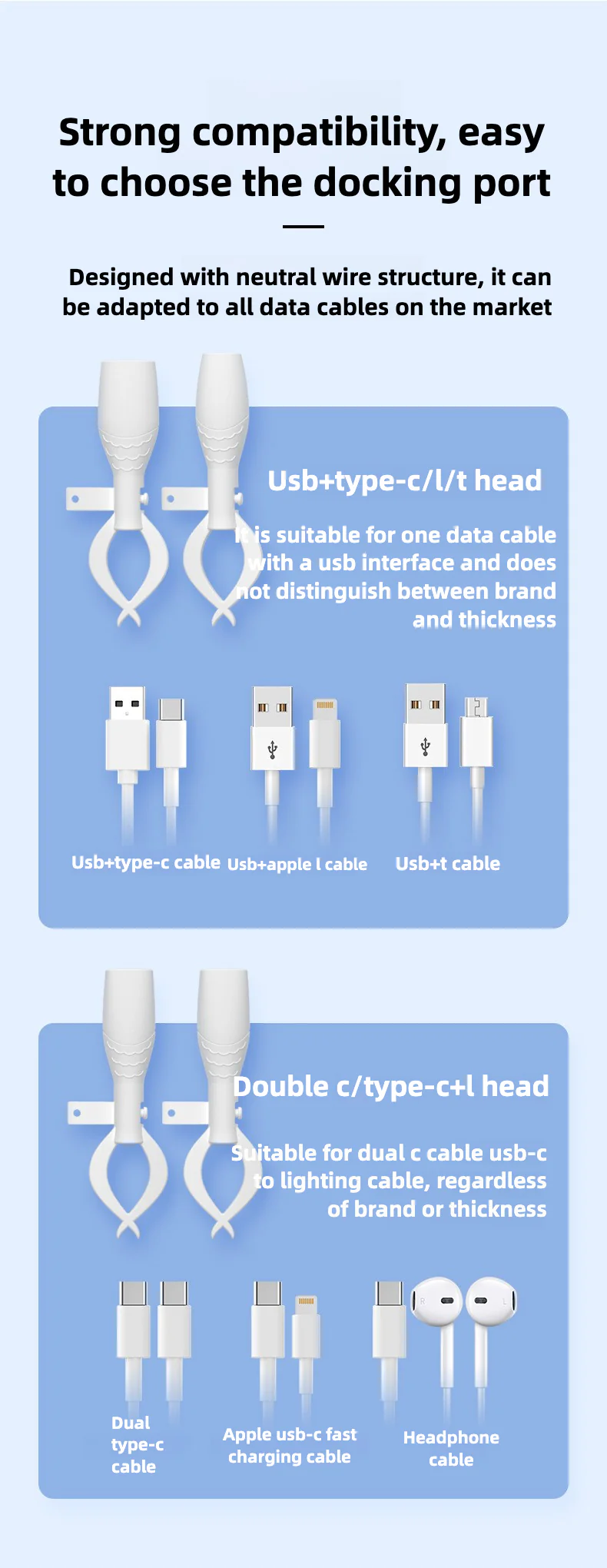 Mobile phone data cable protective cover, anti-bend and breakage, charging cable head protective cover, bundled storage