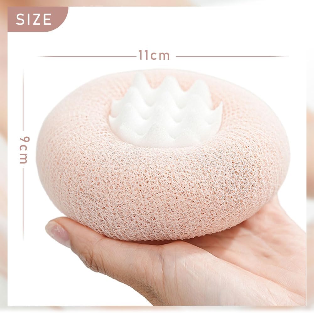 Super Soft Sunflower Suction Cup Bath Ball, 2024 Upgraded 2-in-1 Sunflower Bath Ball Exfoliating Bath Sponge Cleaning Brush, Sponge Mesh Pouf Shower Ball for Women, Men Shower