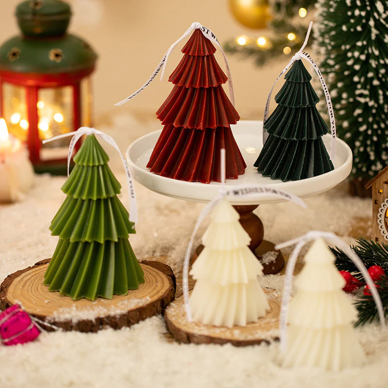 Atmosphere-Spiral Christmas tree scented candle, creative home decoration