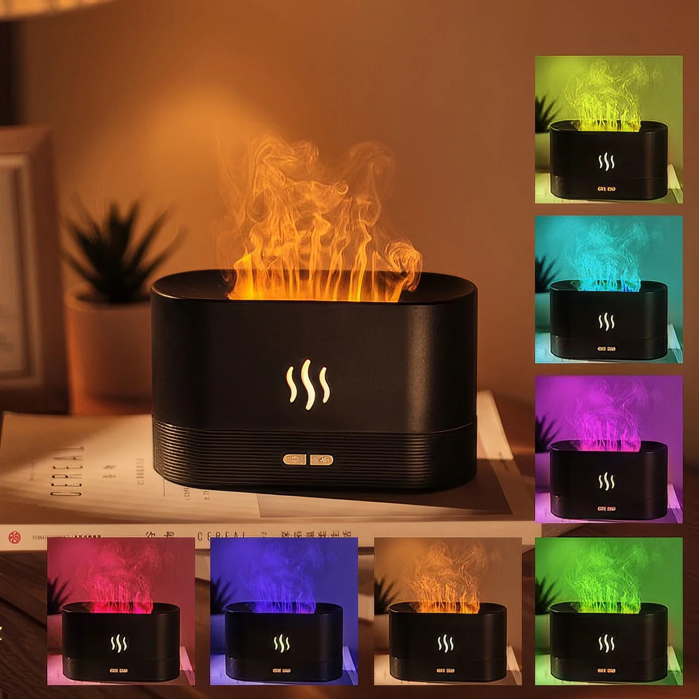 peaceful-Simulation flame aromatherapy diffuser