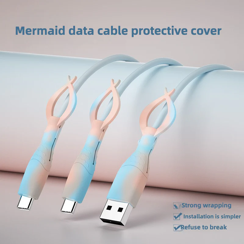 Mobile phone data cable protective cover, anti-bend and breakage, charging cable head protective cover, bundled storage
