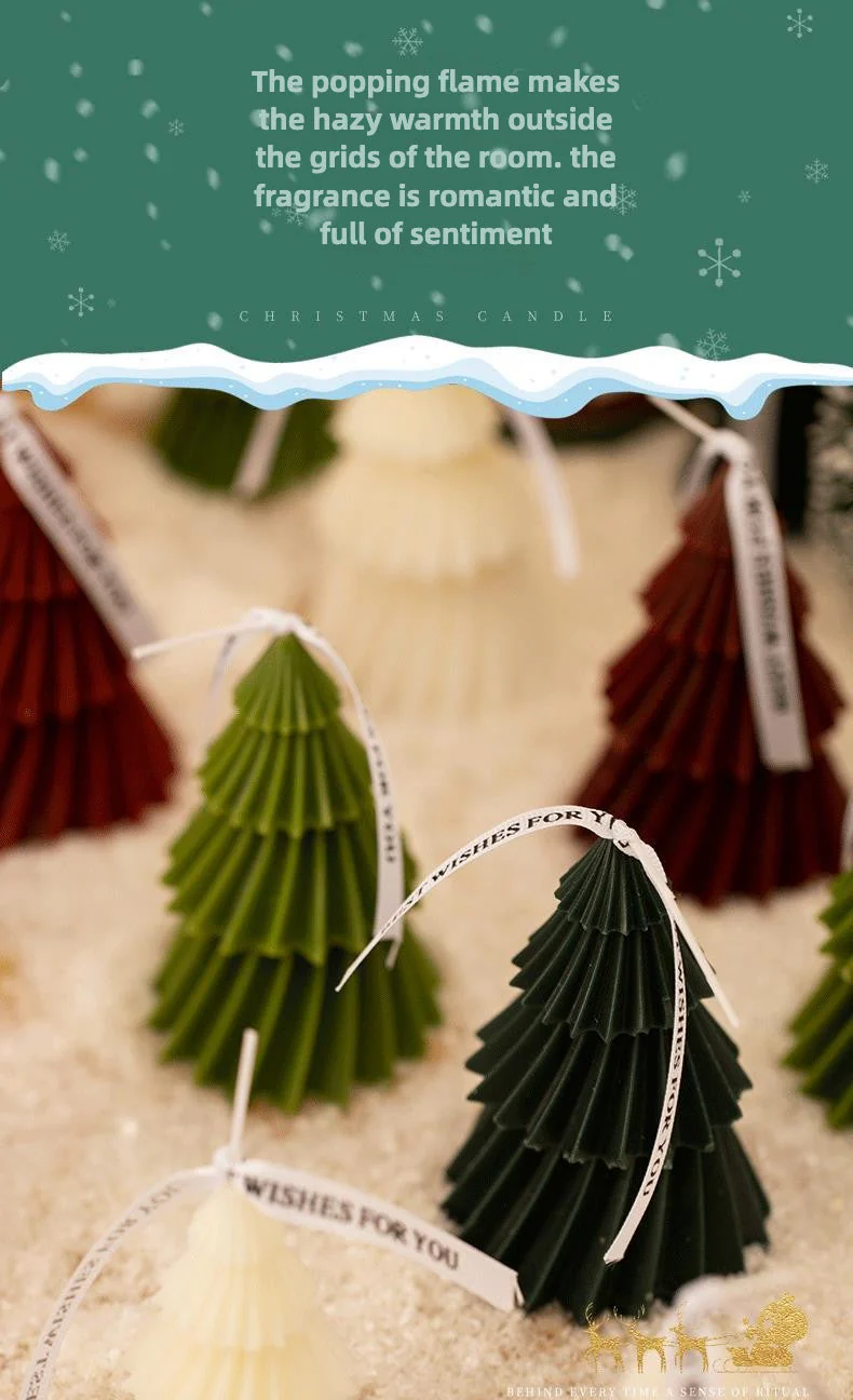 Atmosphere-Spiral Christmas tree scented candle, creative home decoration