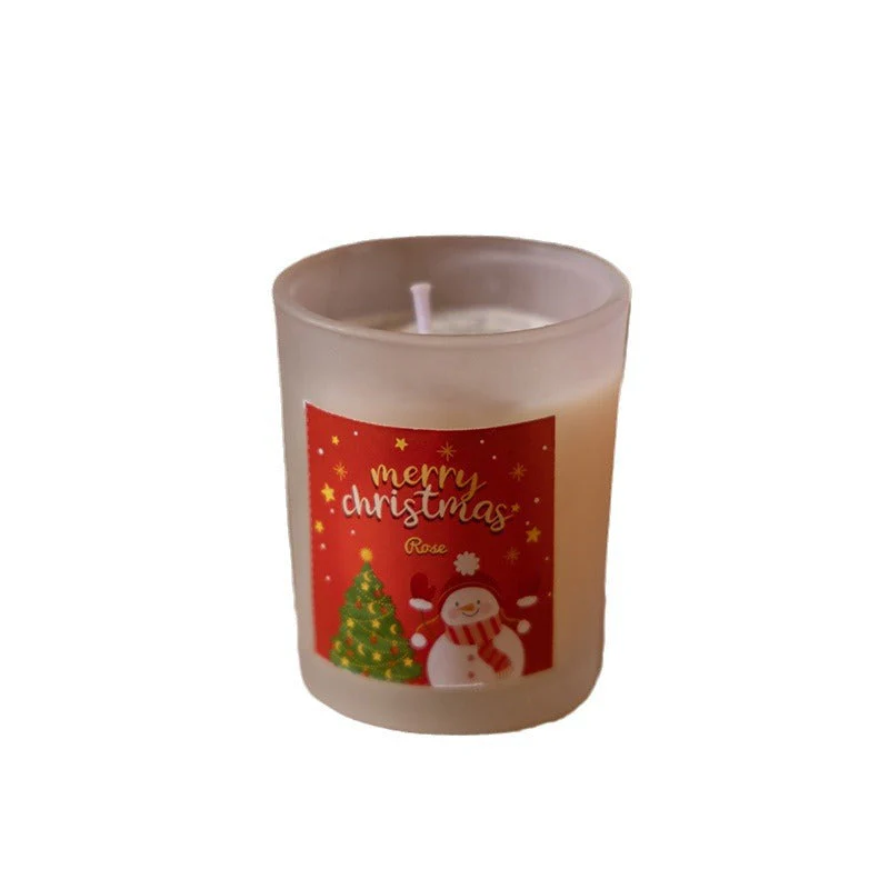 Atmosphere-Christmas glass plant soy wax scented candle gift box, long-lasting scented candles at home