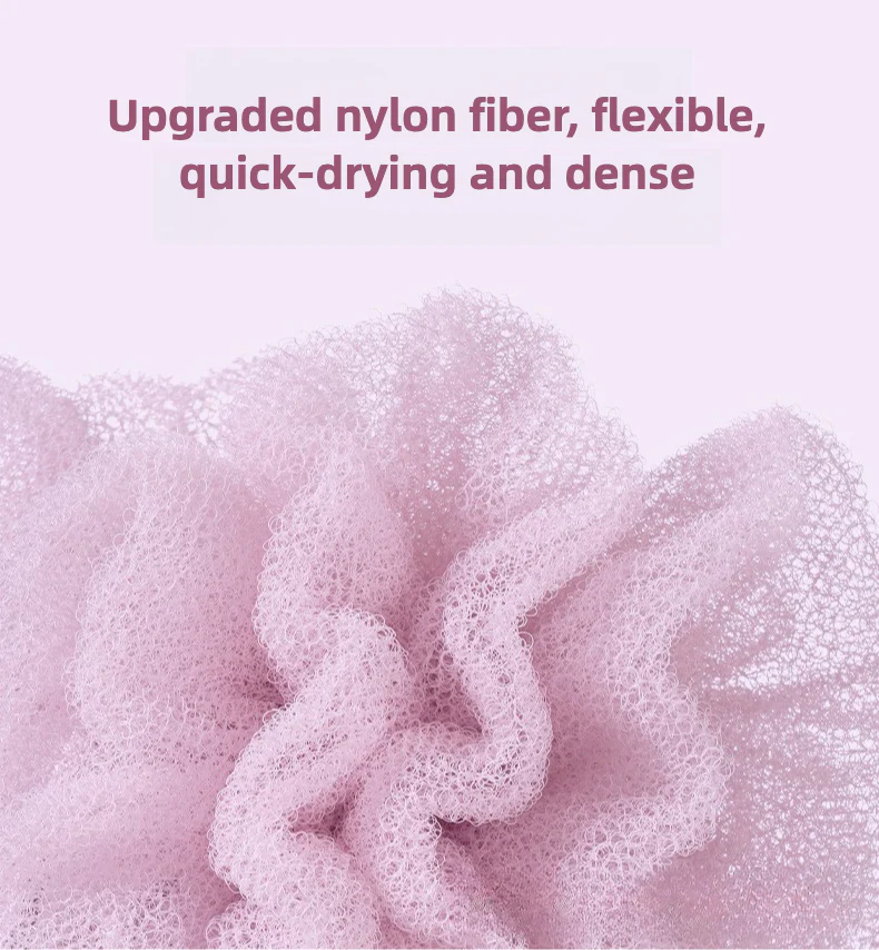 Bath Ball Pulling The Back Strip 2 in 1, Stretchable Drawstring Back Strip Bath Ball,Soft Bathing Shower Puff Body Cleaner for Men and Women