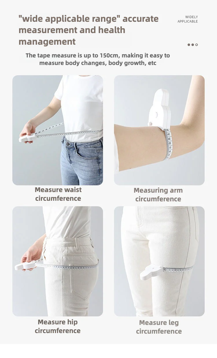 Circumference ruler three-circumference ruler fitness ruler waist circumference measuring arm circumference chest circumference leg circumference tape gauge automatic contraction measuring soft ruler
