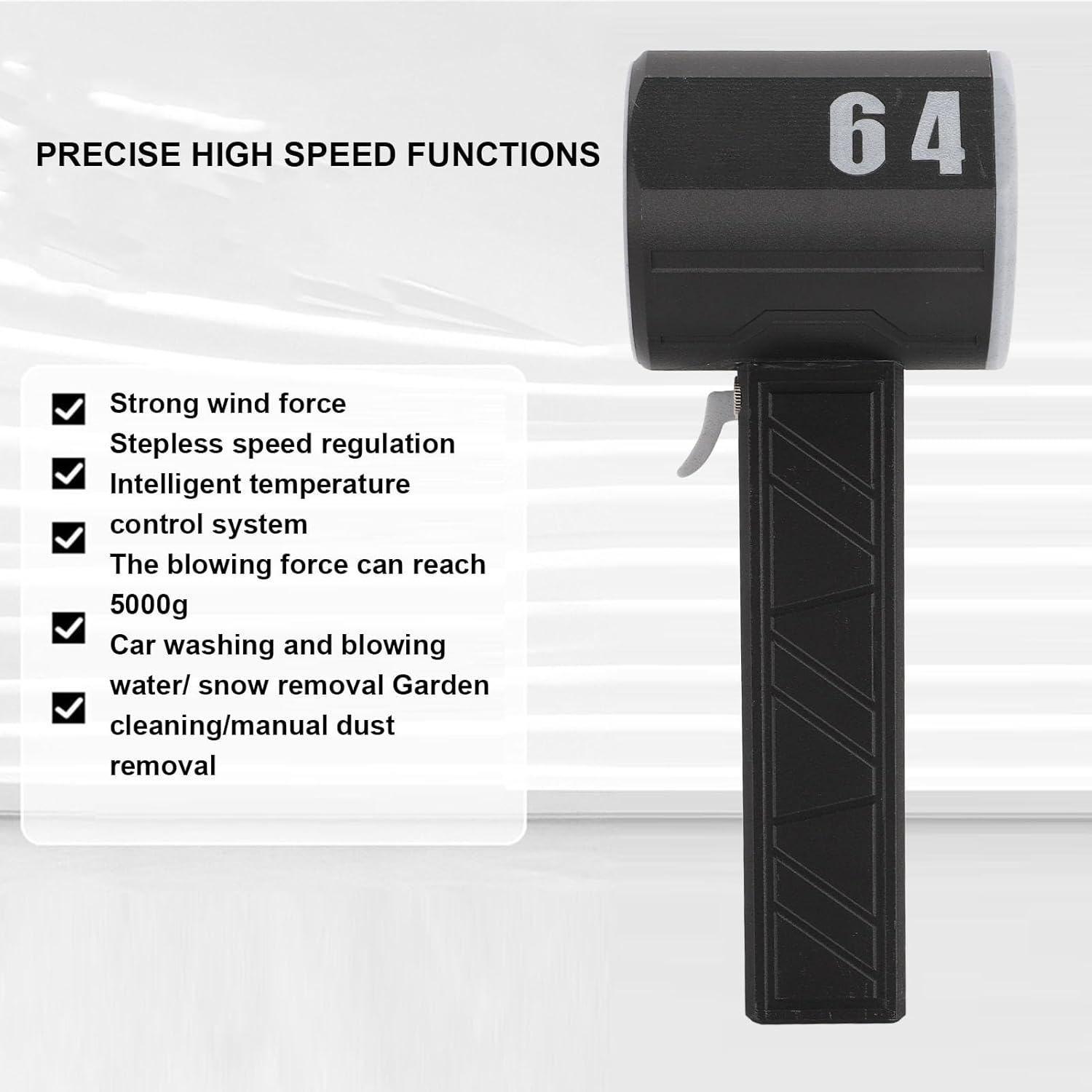 Compressed Air Duster, 1000000RPM Electric Air Duster, 64mm Ducted Brushless Motor Jet Dry Blower, Rechargeable Cordless Jet Dust Removal Blower for Car and Home