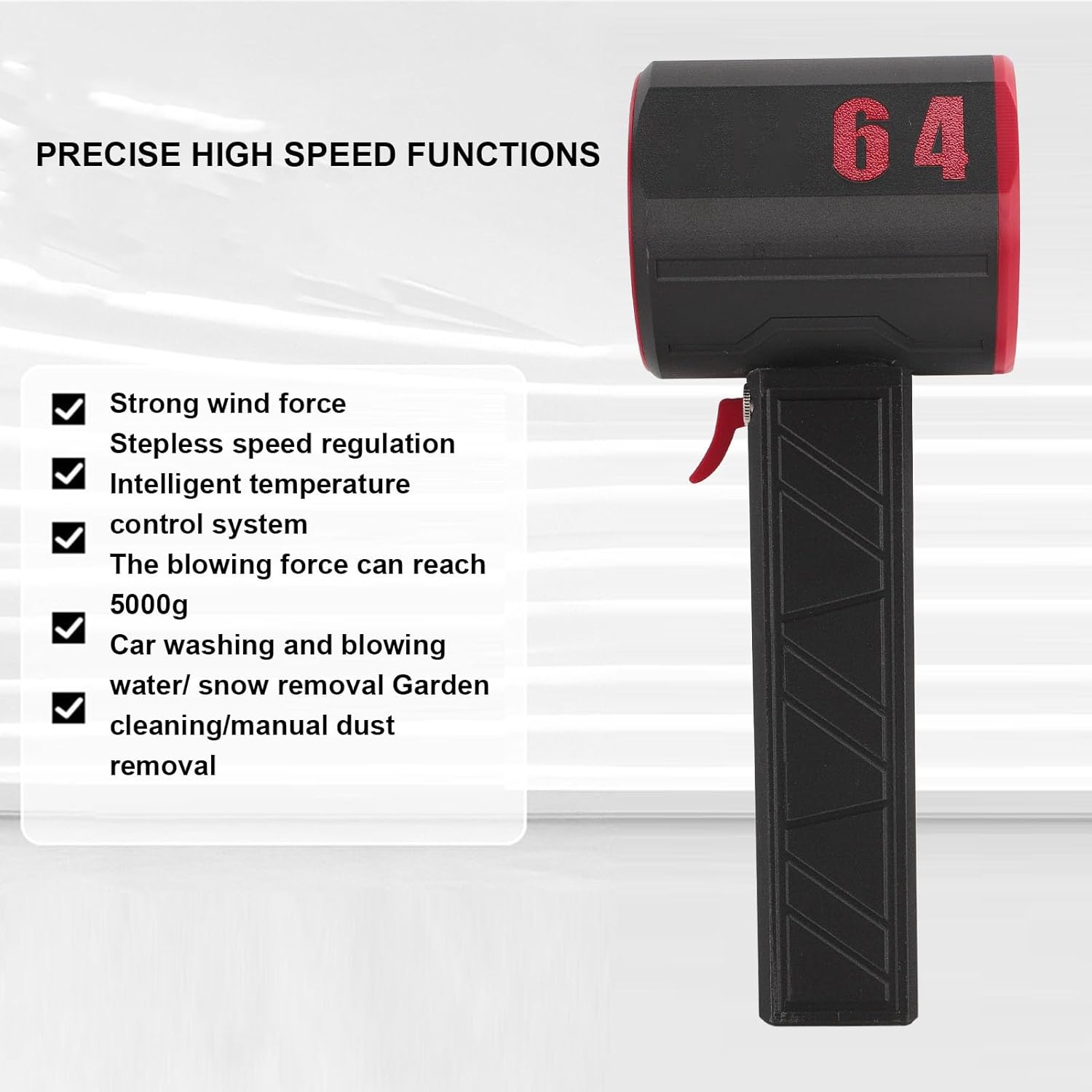 Compressed Air Duster, 1000000RPM Electric Air Duster, 64mm Ducted Brushless Motor Jet Dry Blower, Rechargeable Cordless Jet Dust Removal Blower for Car and Home