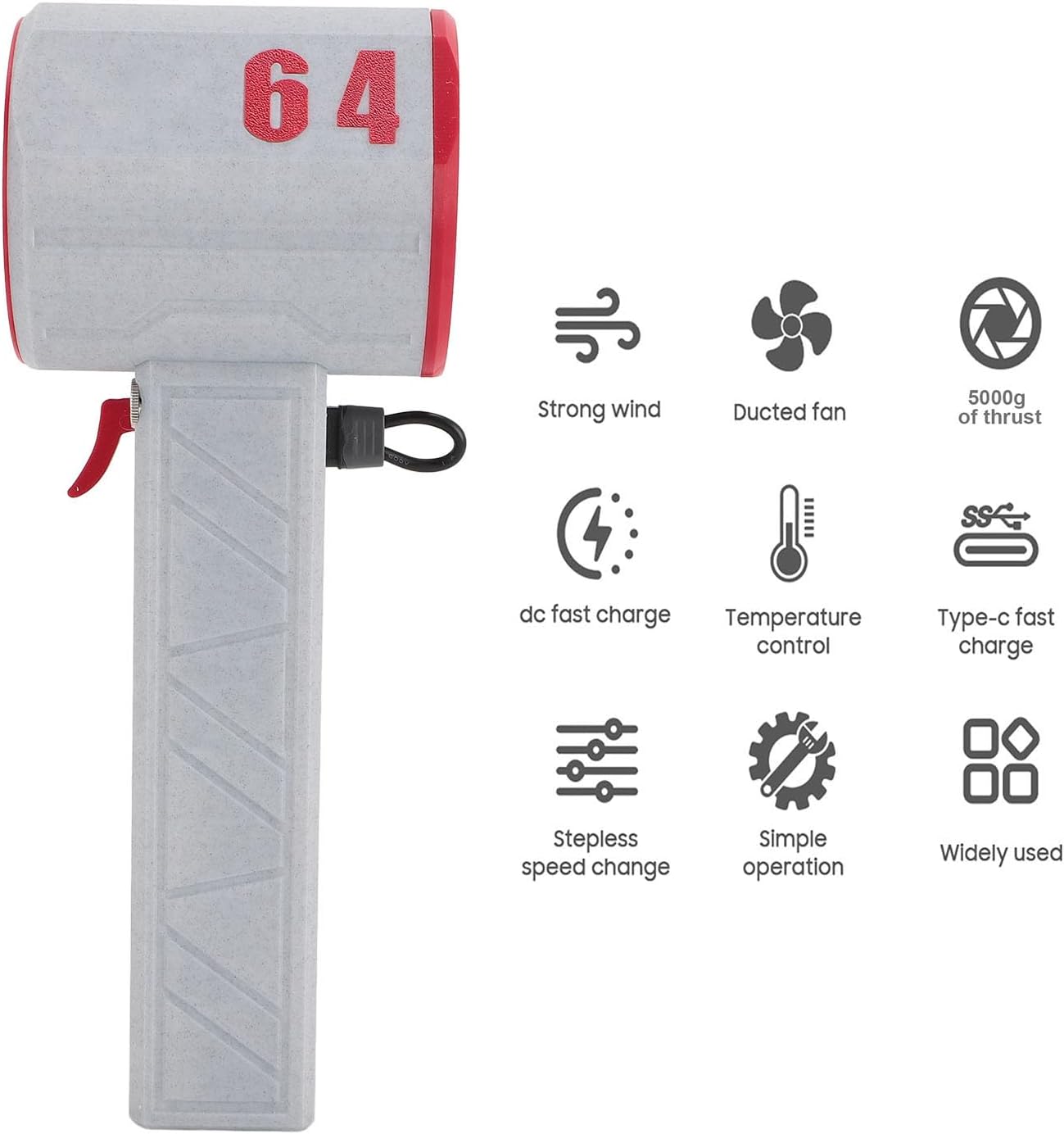 Compressed Air Duster, 1000000RPM Electric Air Duster, 64mm Ducted Brushless Motor Jet Dry Blower, Rechargeable Cordless Jet Dust Removal Blower for Car and Home