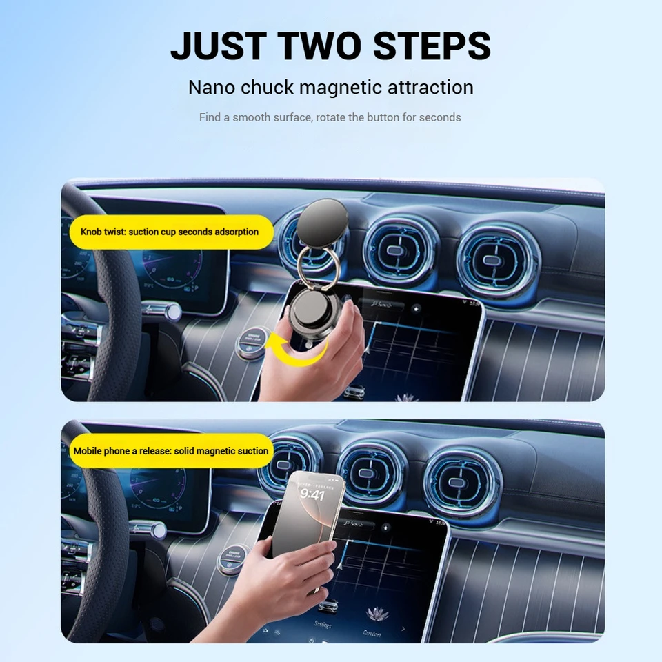 360° Rotating Magnetic Phone Holder Car Dashboard Mobile Cell Support GPS Foldable Phone Bracket For iPhone Android Smartphone
