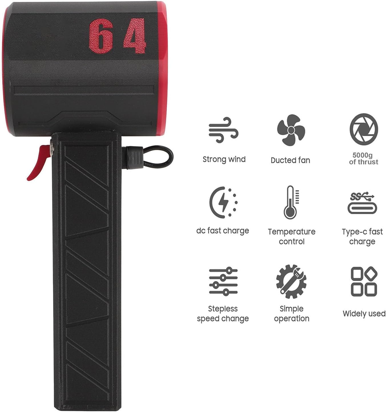 Compressed Air Duster, 1000000RPM Electric Air Duster, 64mm Ducted Brushless Motor Jet Dry Blower, Rechargeable Cordless Jet Dust Removal Blower for Car and Home