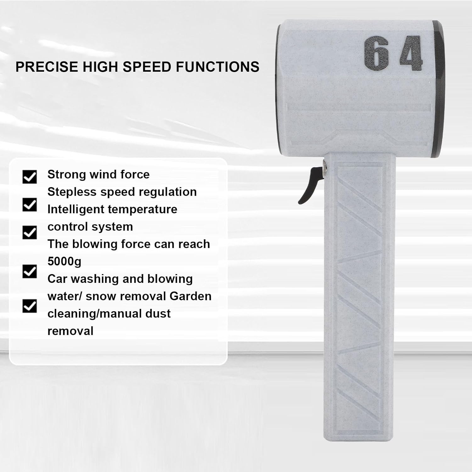 Compressed Air Duster, 1000000RPM Electric Air Duster, 64mm Ducted Brushless Motor Jet Dry Blower, Rechargeable Cordless Jet Dust Removal Blower for Car and Home