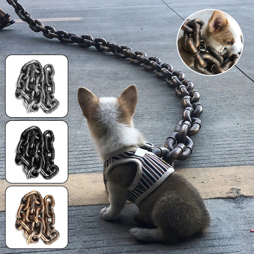 Funny Plastic Simulation Chain Dog Pet Leash Pet Tractions Rope Halloween Props