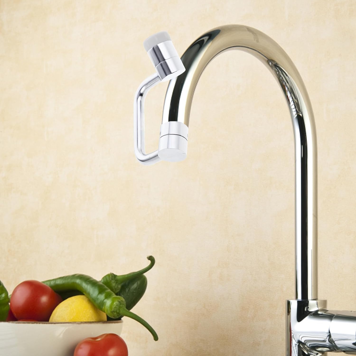 DOITOOL 1080° Swivel Faucet Extender for Bathroom Sink, 2 Water Outlet Modes Rotatable Aerator, 360° Swivel Attachment, Kitchen Bathroom Extender, Rotating Tap Aerator