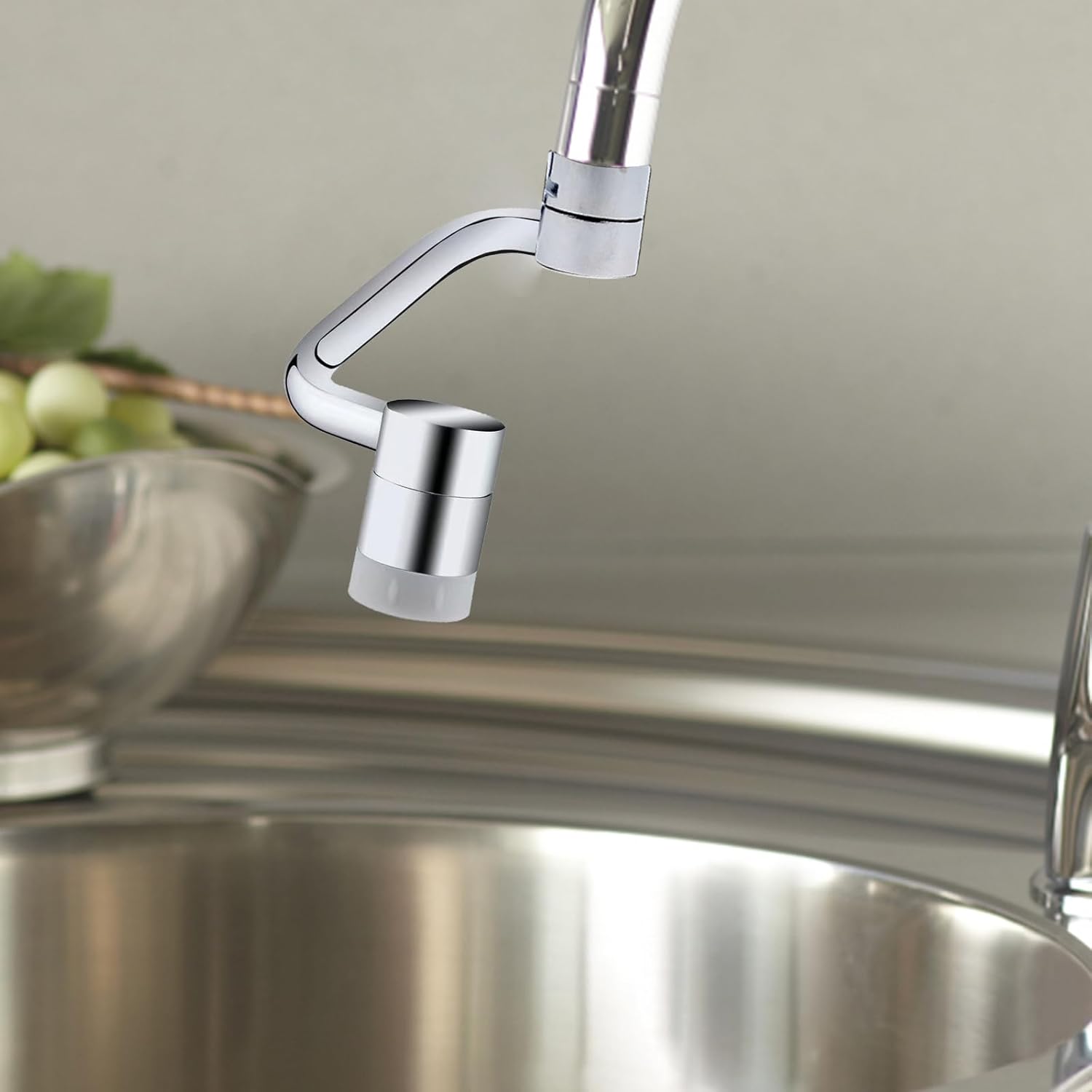 DOITOOL 1080° Swivel Faucet Extender for Bathroom Sink, 2 Water Outlet Modes Rotatable Aerator, 360° Swivel Attachment, Kitchen Bathroom Extender, Rotating Tap Aerator