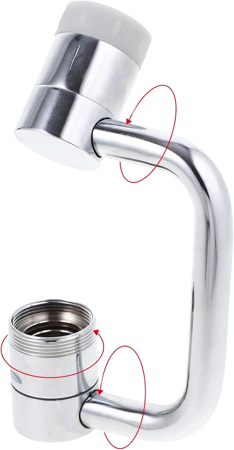 DOITOOL 1080° Swivel Faucet Extender for Bathroom Sink, 2 Water Outlet Modes Rotatable Aerator, 360° Swivel Attachment, Kitchen Bathroom Extender, Rotating Tap Aerator