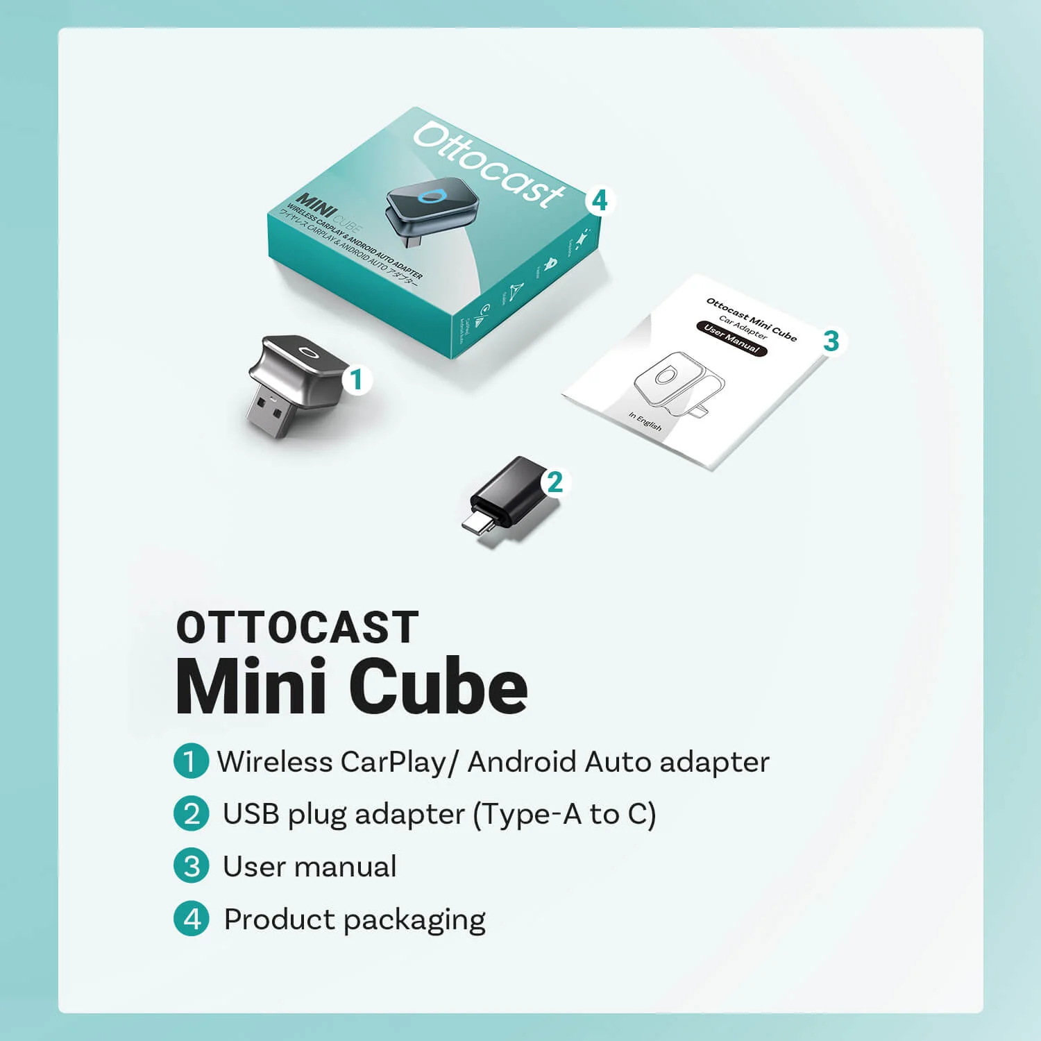 Mini 3.0 Ultra Cube wireless CarPlay Android Auto Adapter
