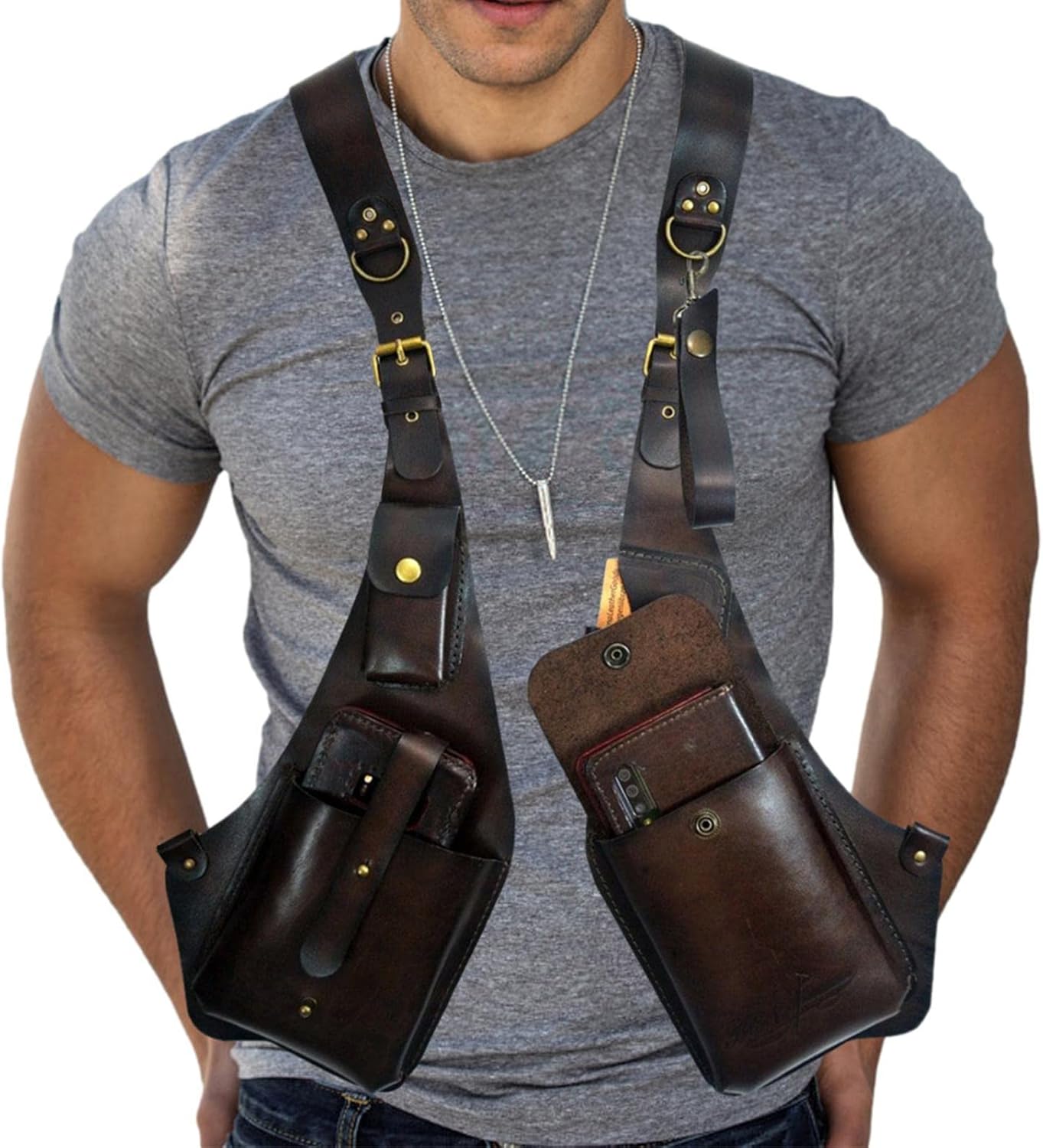 Anti-Theft Underarm Shoulder Bag, Shoulder Holster Bag, Pocket Holster Phone Shoulder Holster Bag Leisure Double Shoulder