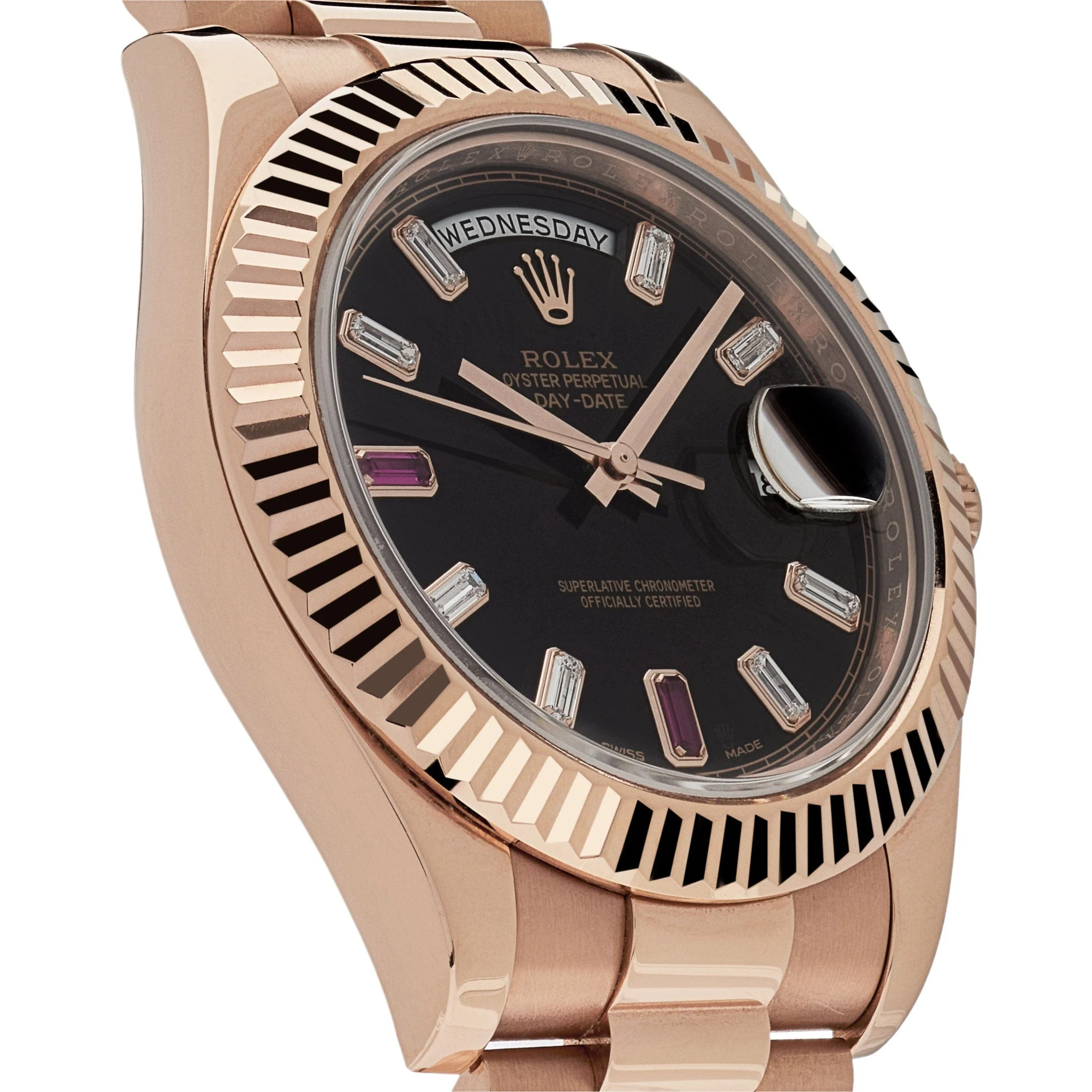 Rolex Day-Date 41 218235 Rose Gold Black Ruby Dial