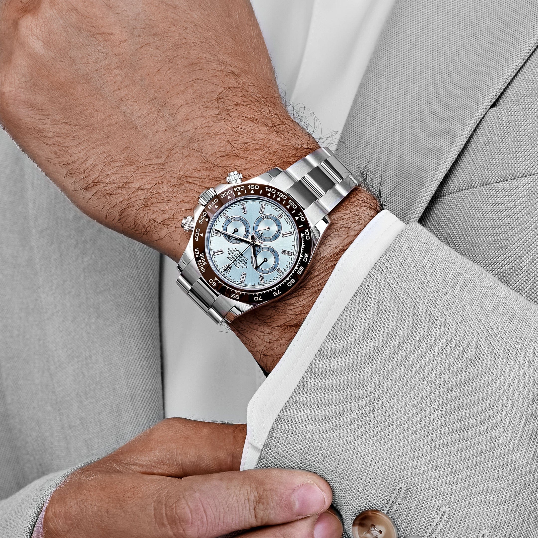 Rolex Daytona 116506 Platinum Ice Blue Baguette Diamond Dial