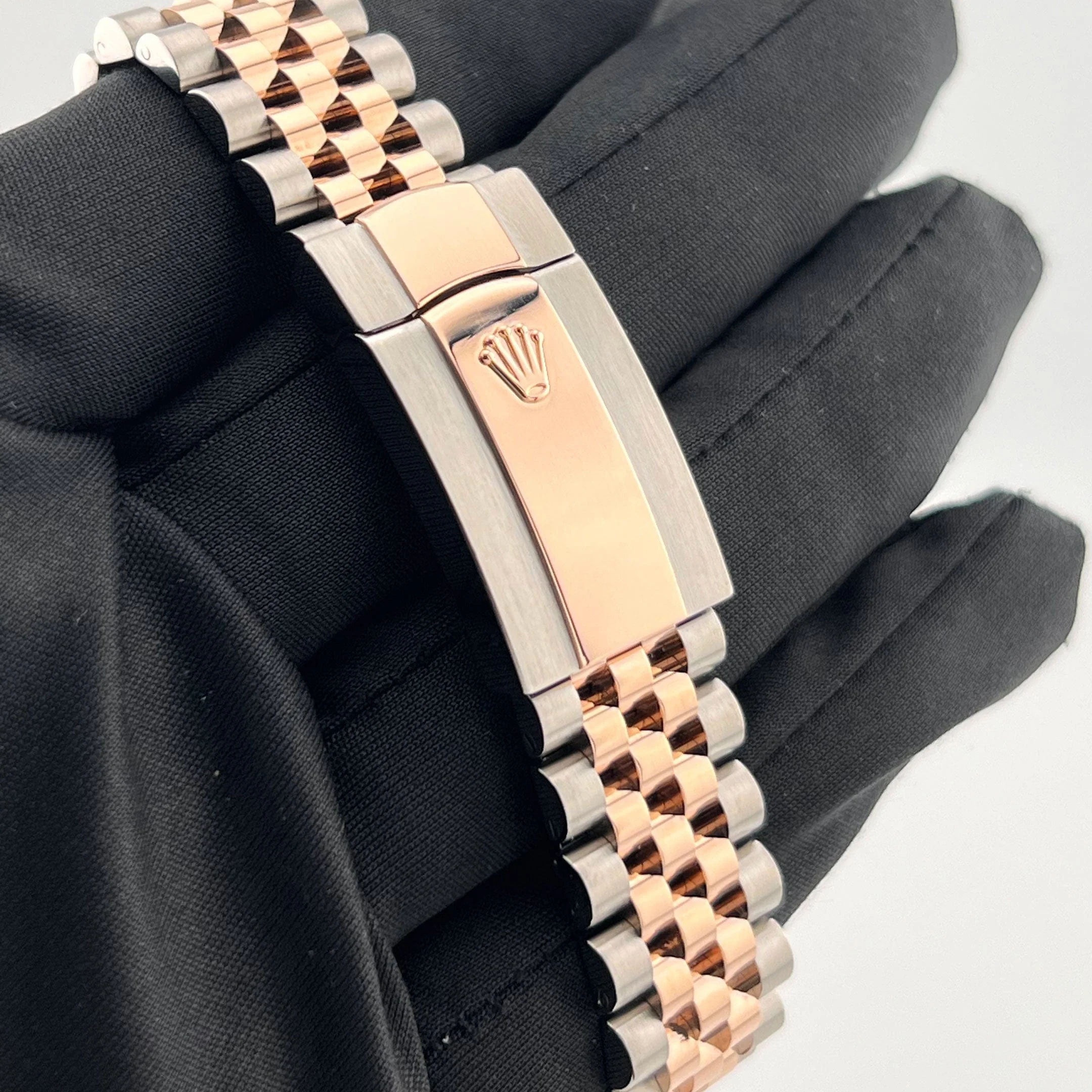 Rolex Datejust 36 126231 Rose Gold Stainless Steel Dark Rhodium Roman Numerals Diamond Dial Jubilee (2020)