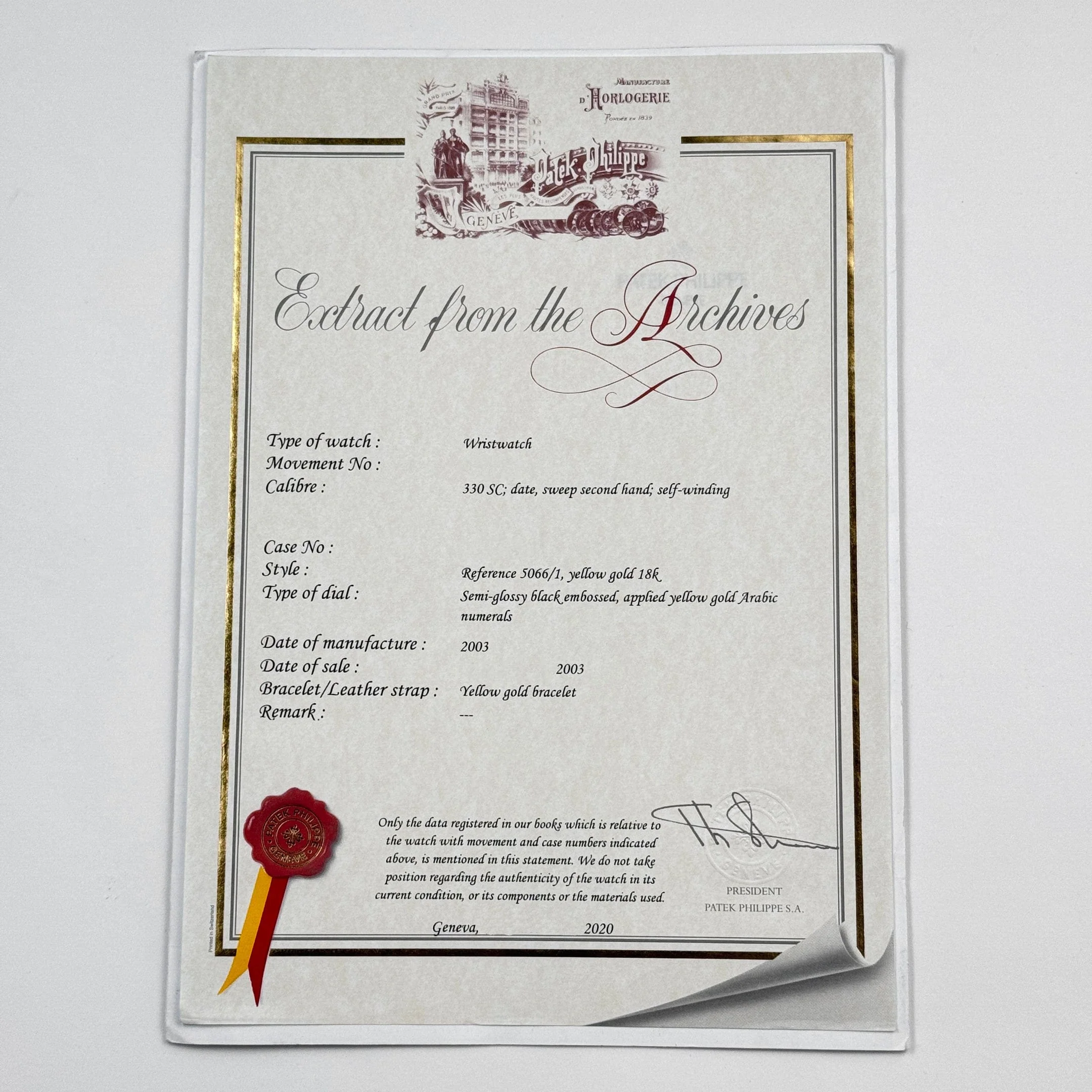 Patek Philippe Aquanaut 5066/1J Yellow Gold Black Dial (2003)