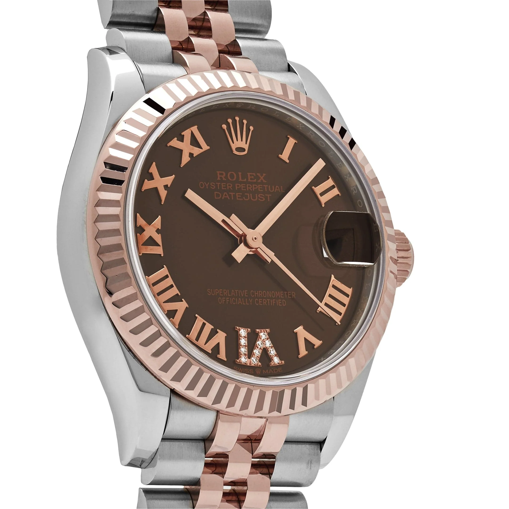Rolex Datejust 31 278271 'Ladies' Rose Gold Stainless Steel Roman Chocolate Dial Jubilee (2024)