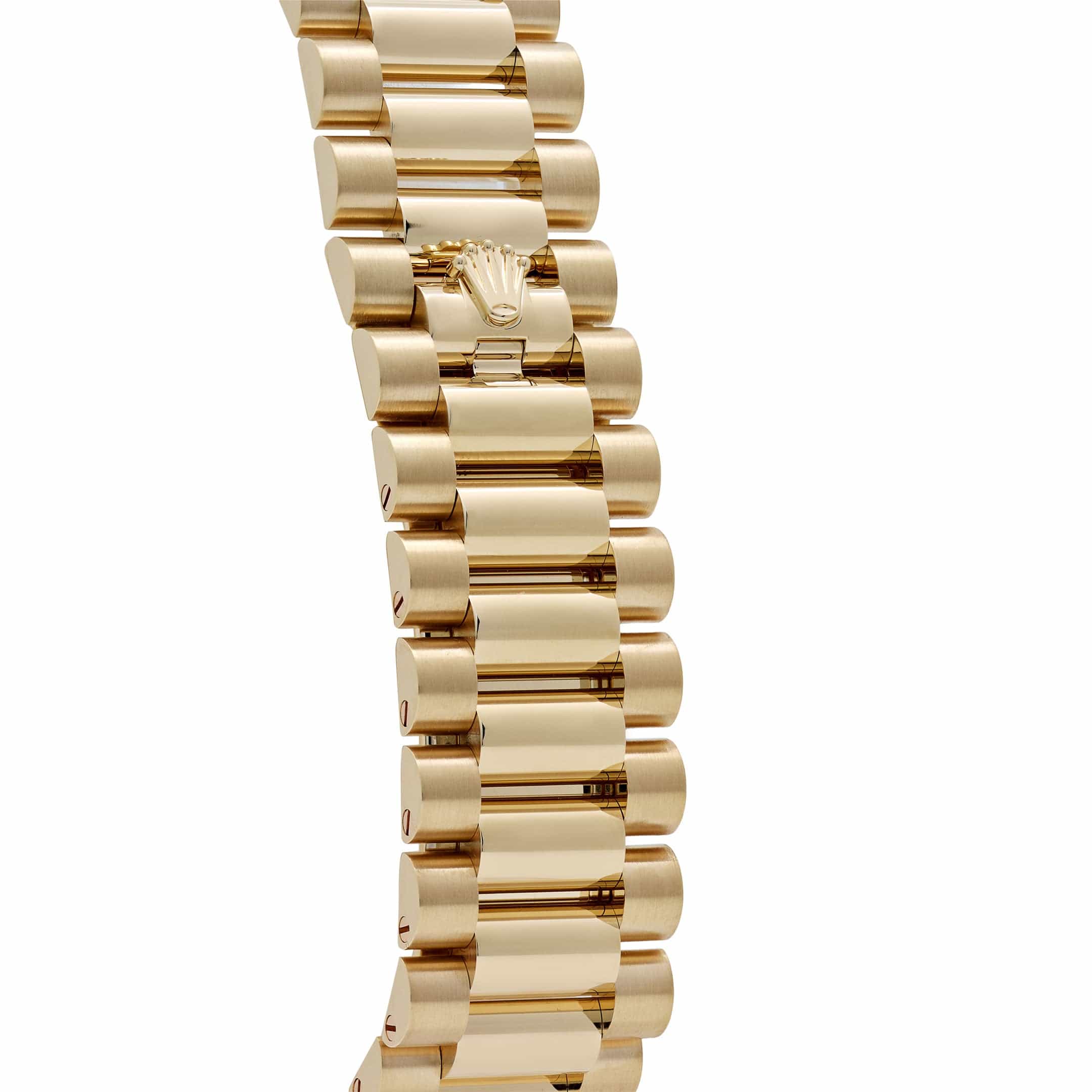 Rolex Day-Date 36 128398TBR Yellow Gold Carnelian Diamond Roman Numerals Dial Diamond Bezel