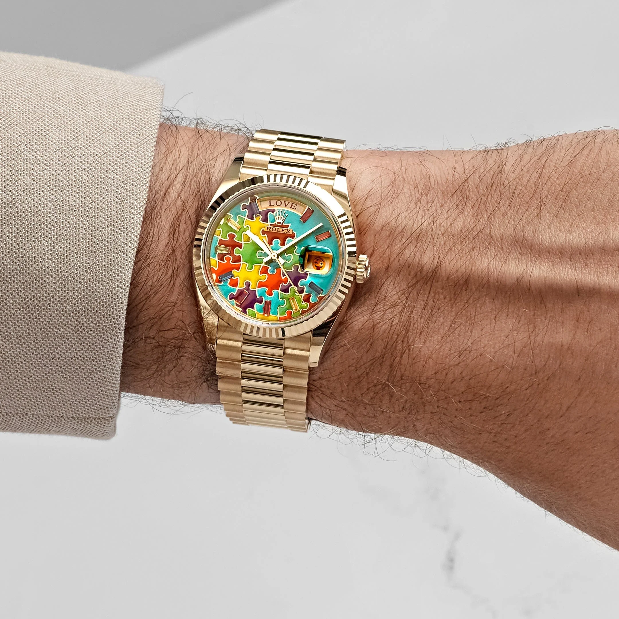 Rolex Day-Date 36 128238 'Emoji Puzzle' Yellow Gold (2025)