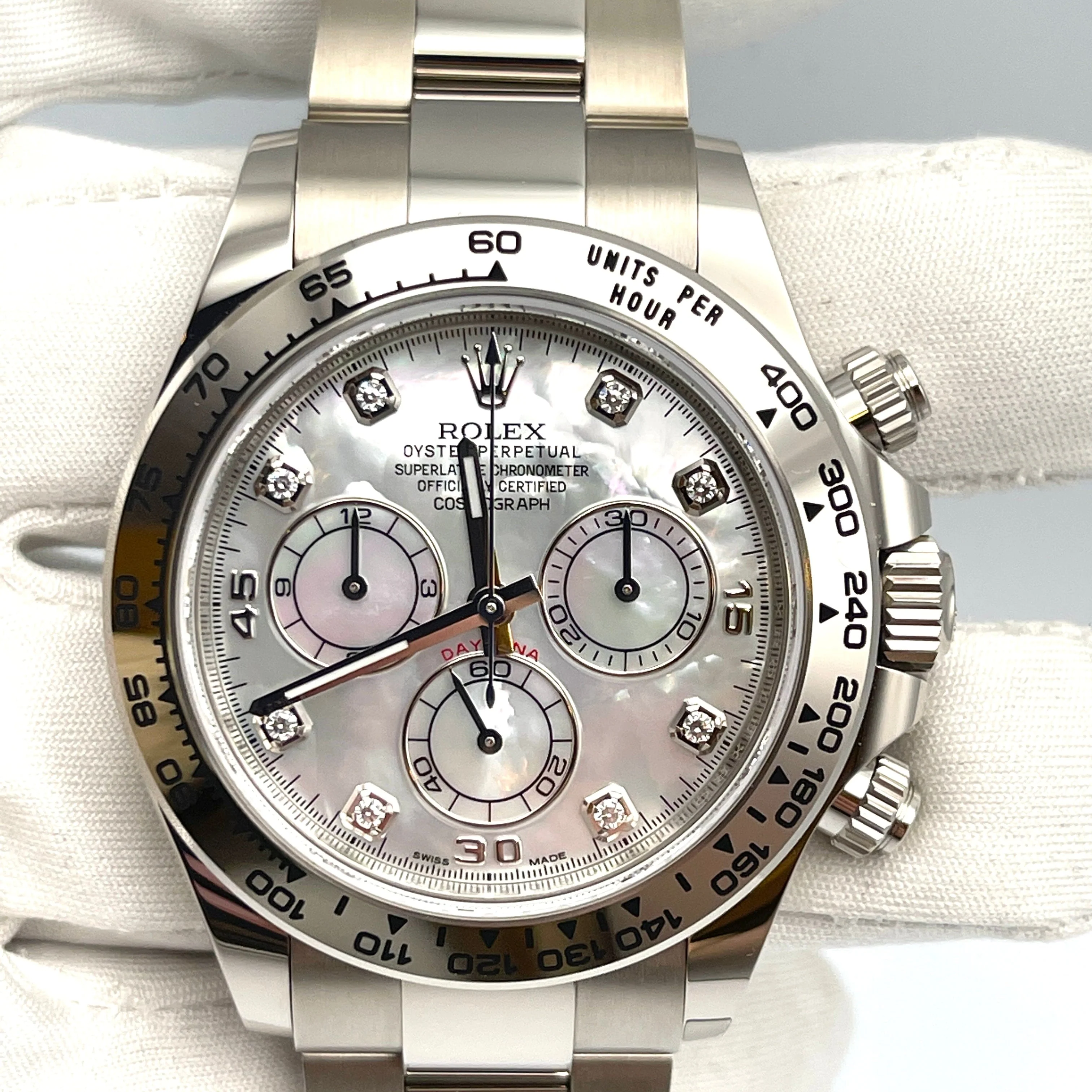 Rolex Daytona 116509 White Gold Mother Of Pearl Diamond Dial