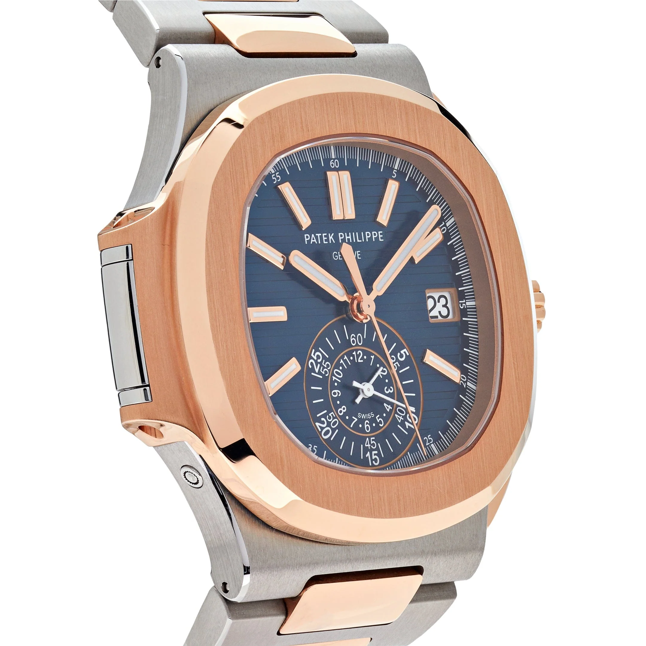 Patek Philippe Nautilus 5980/1AR-001 Chronograph Stainless Steel Rose Gold Blue Dial (2023)