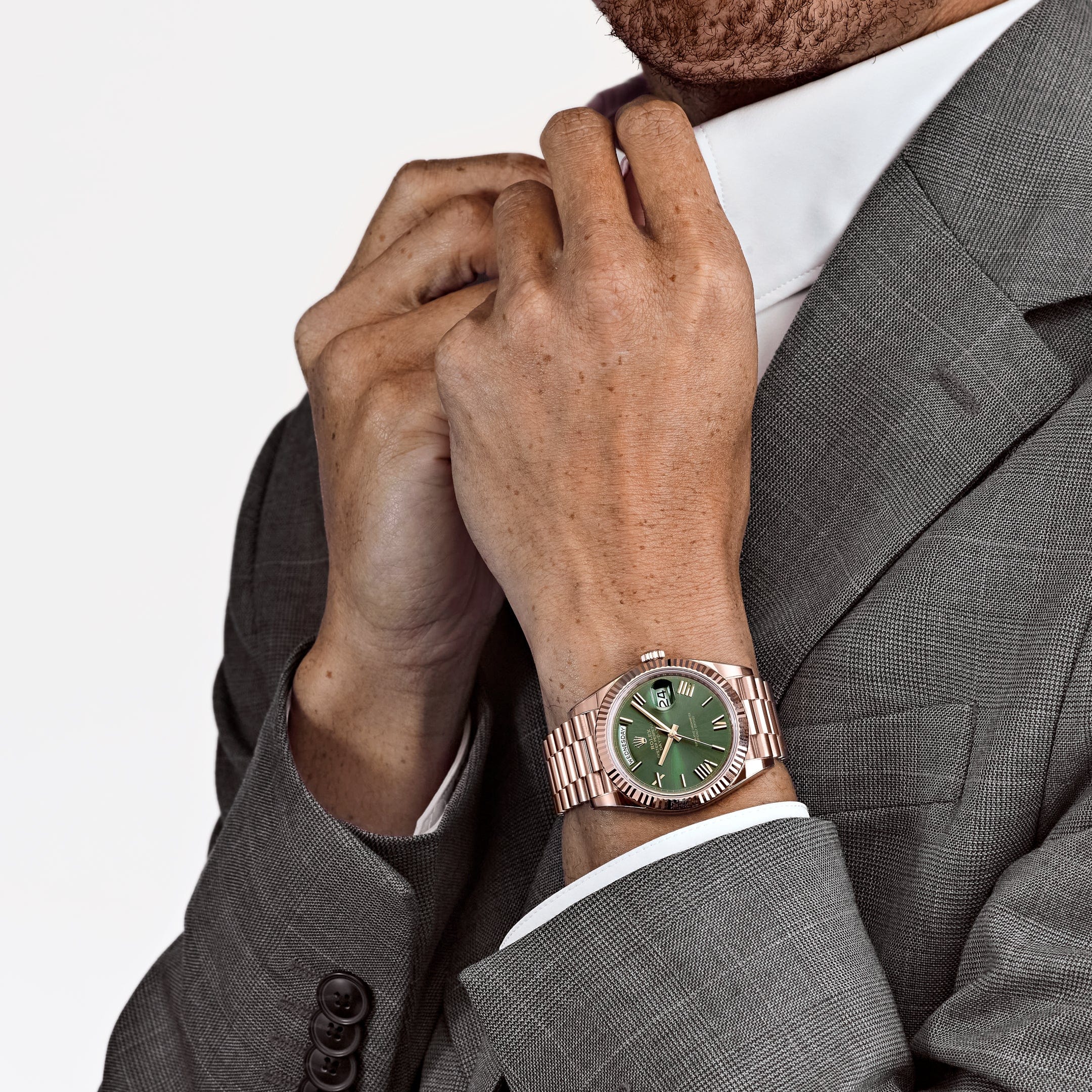 Rolex Day-Date 40 228235 Rose Gold Olive Green Dial (2021)