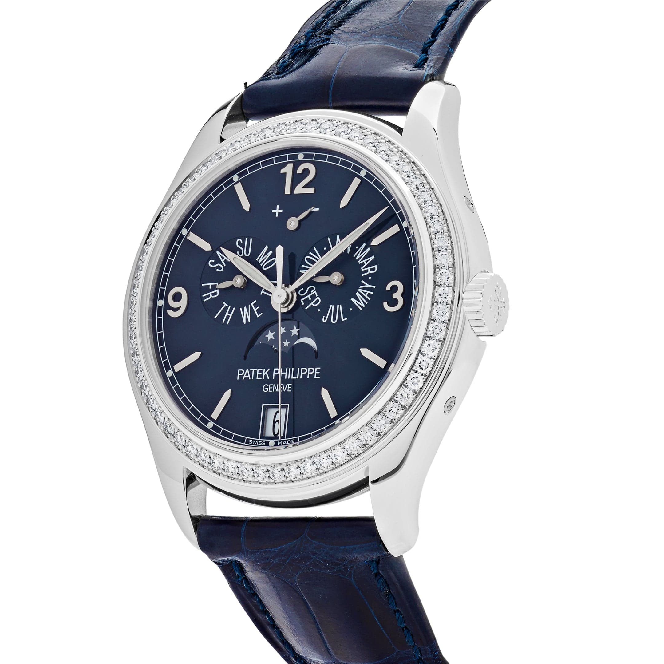 Patek Philippe Complications 5147G-001 Diamond Bezel Annual Calendar Moon Phases