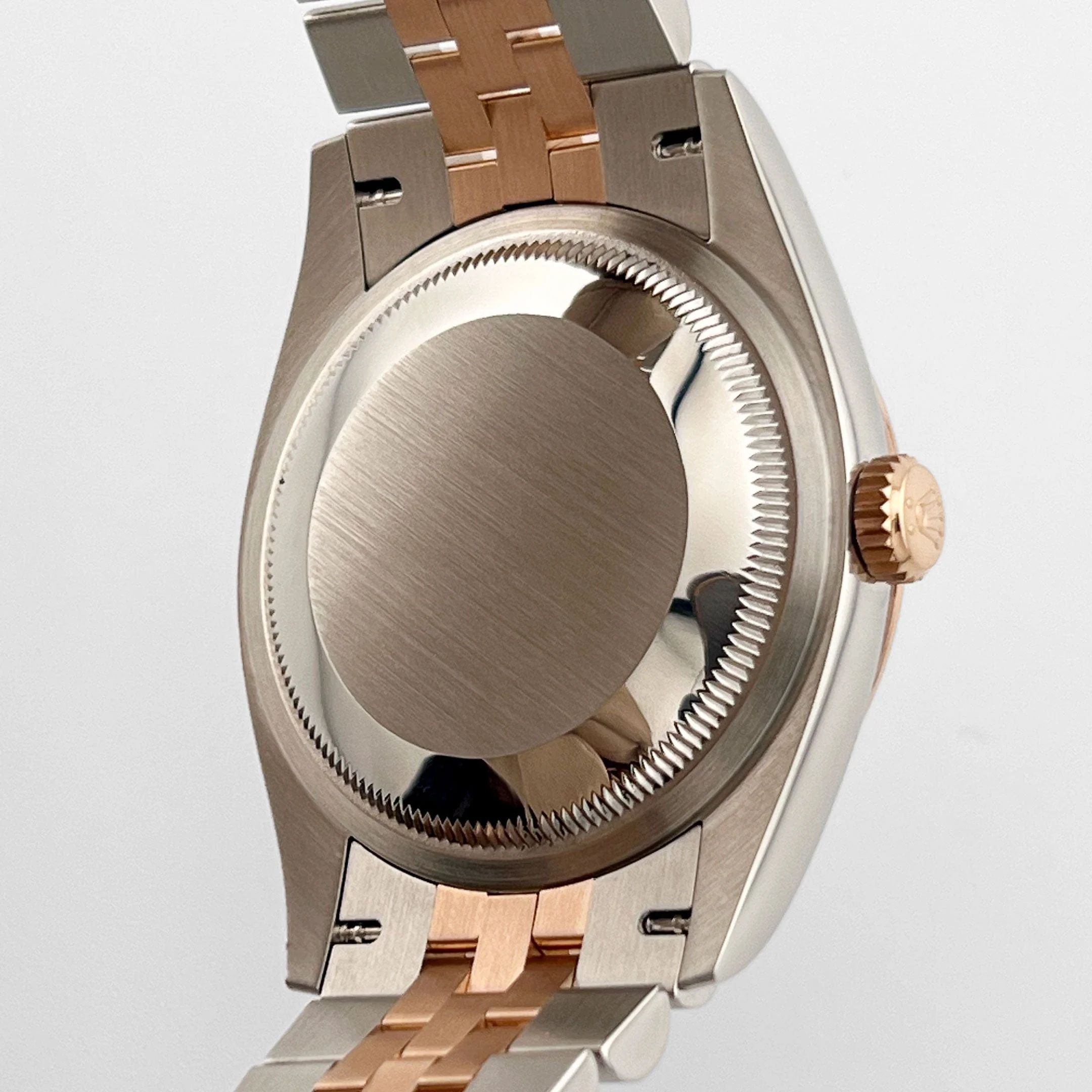 Rolex Datejust 36 126231 Rose Gold Stainless Steel Dark Rhodium Roman Numerals Diamond Dial Jubilee (2020)