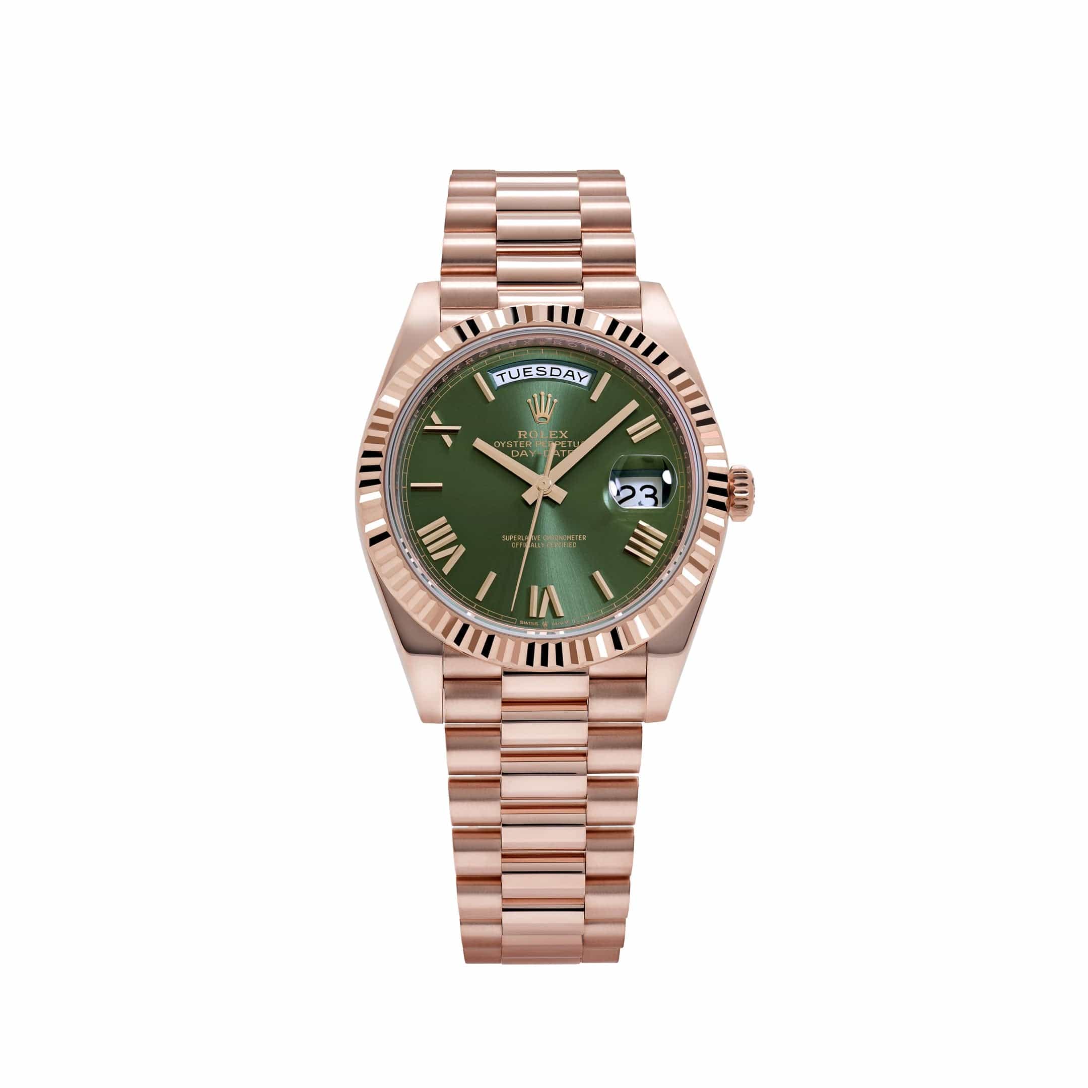 Rolex Day-Date 40 228235 Rose Gold Olive Green Dial (2022)