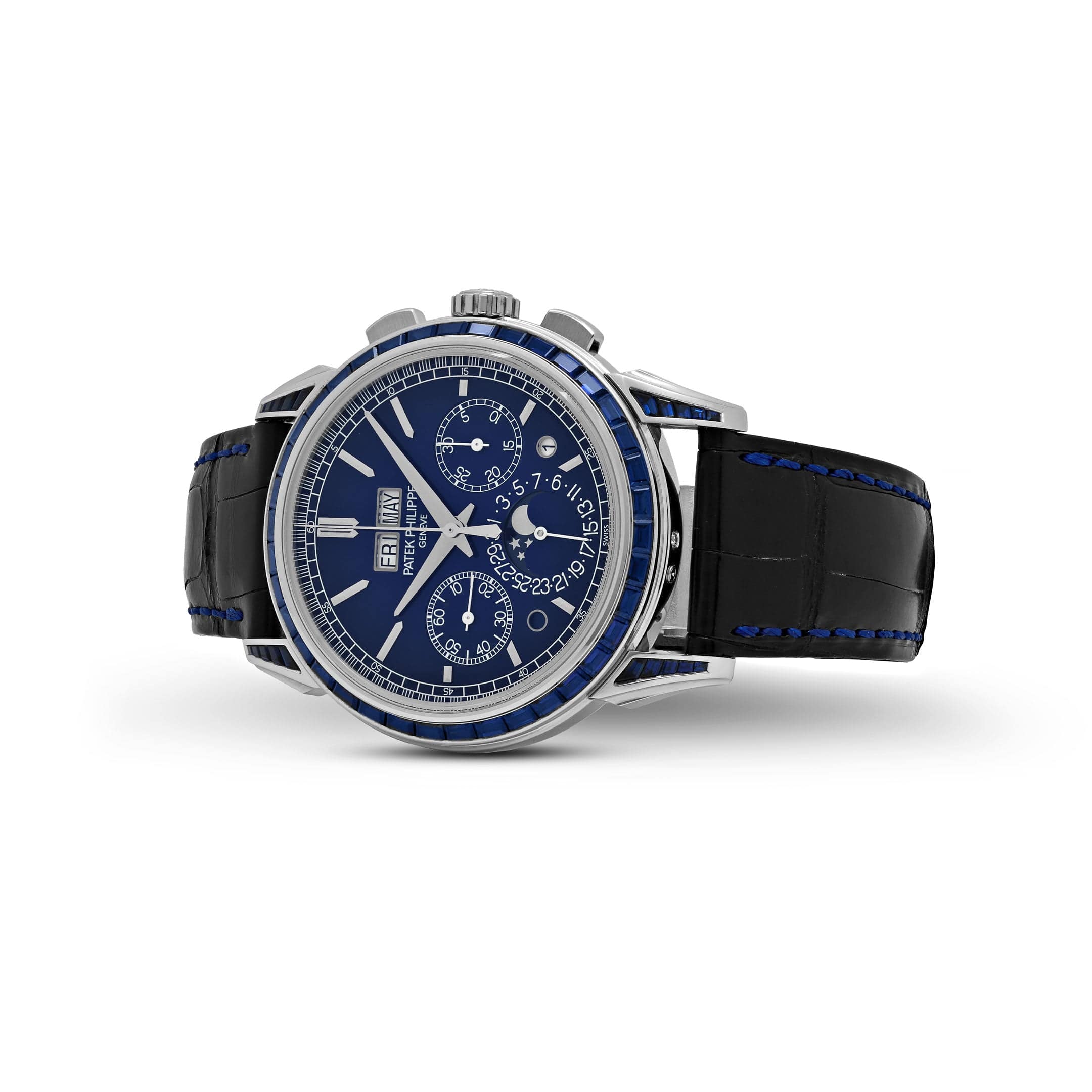 Patek Philippe Grand Complications 5271/11P-010 Perpetual Calendar Chronograph Platinum Baguette Sapphires