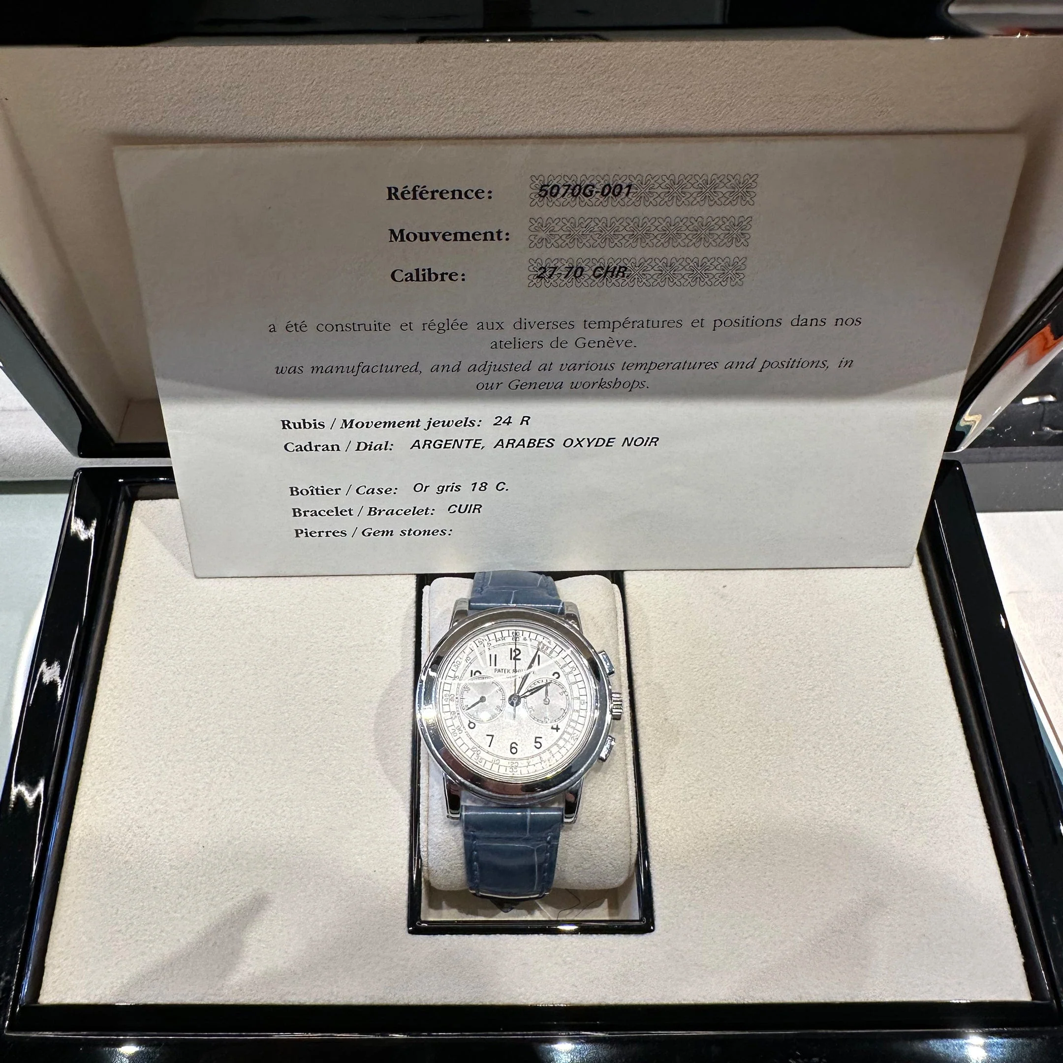 Patek Philippe Complications 5070G-001 Chronograph White Gold Silver Dial (2003)