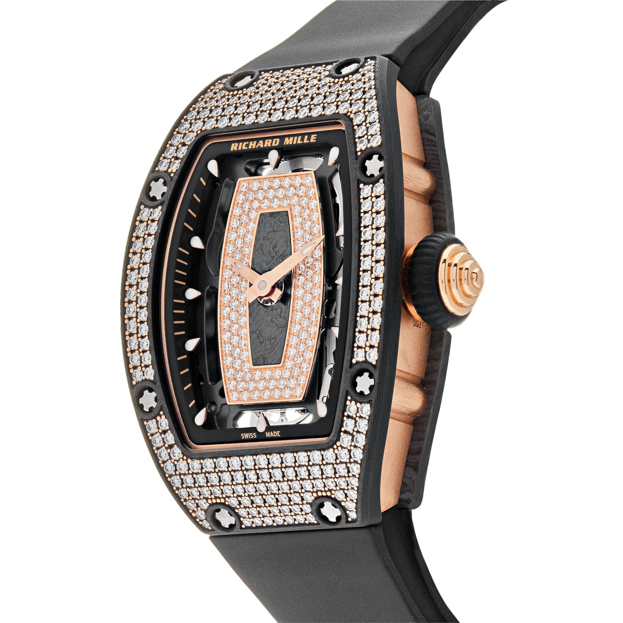 Richard Mille RM 07-01 'Ladies' Rose Gold Carbon-TPT Diamond Bezel