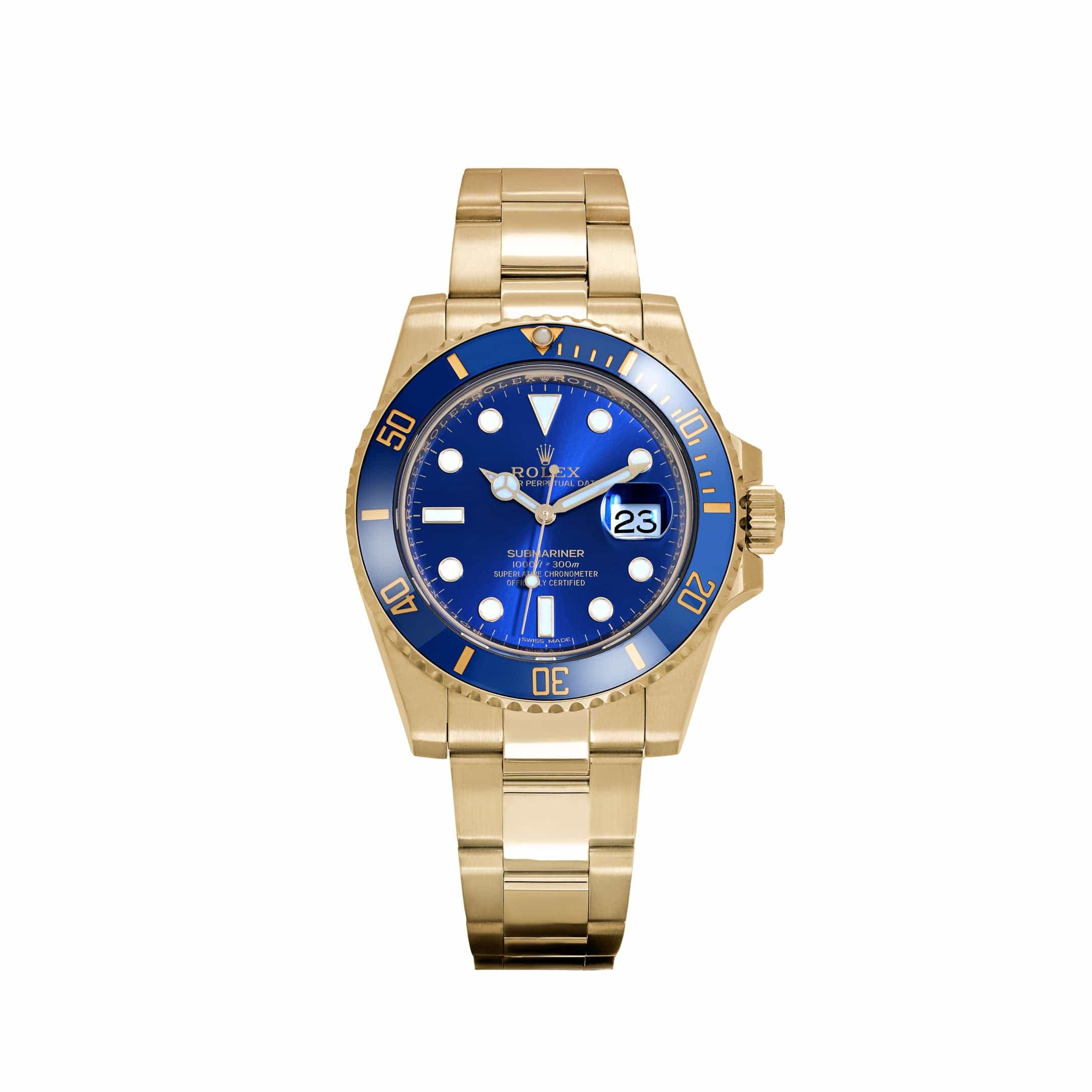 Rolex Submariner Date 116618LB Yellow Gold Blue Dial