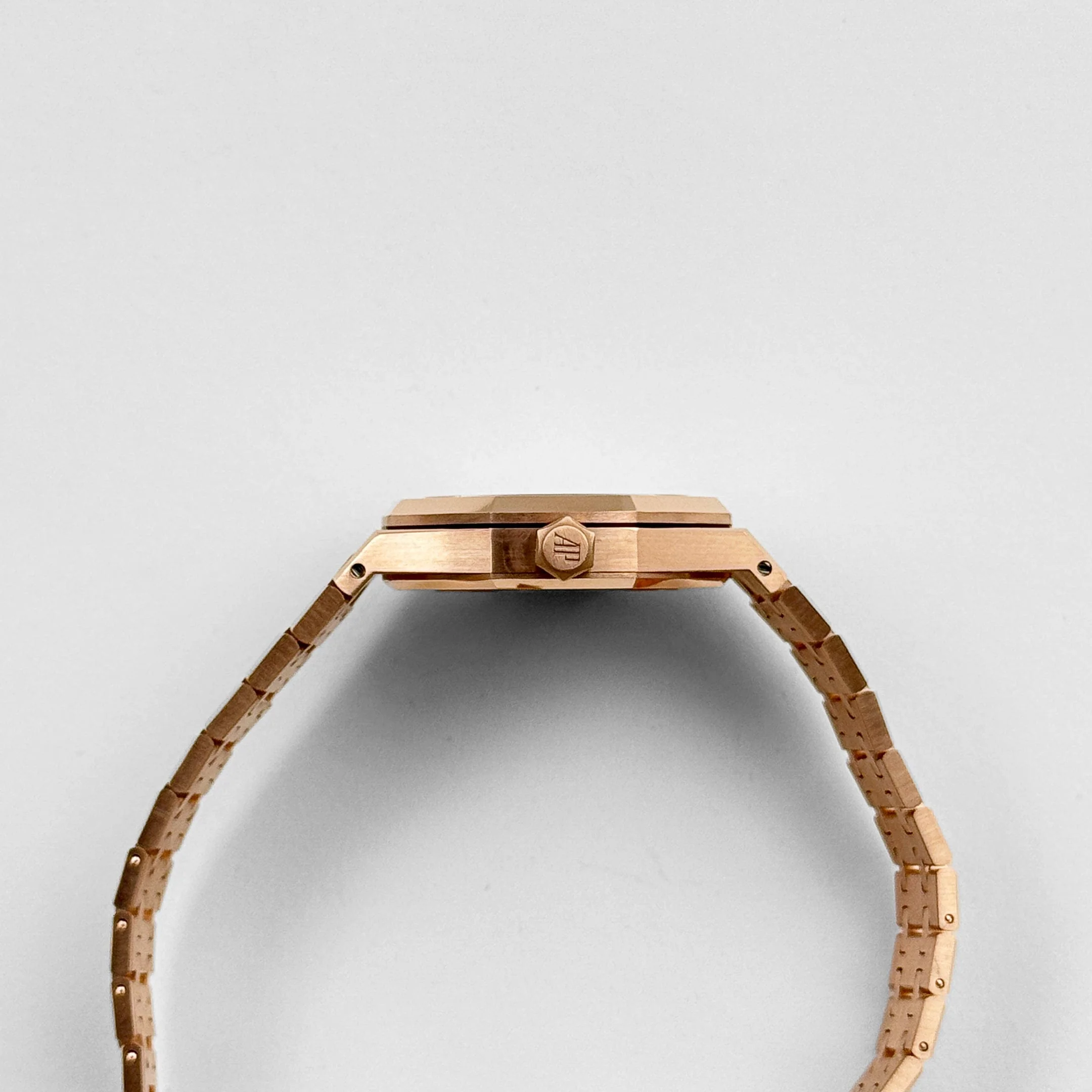 Audemars Piguet Royal Oak 15451OR.ZZ.1256OR.01.A 'Ladies' Rose Gold White Dial Diamond Bezel