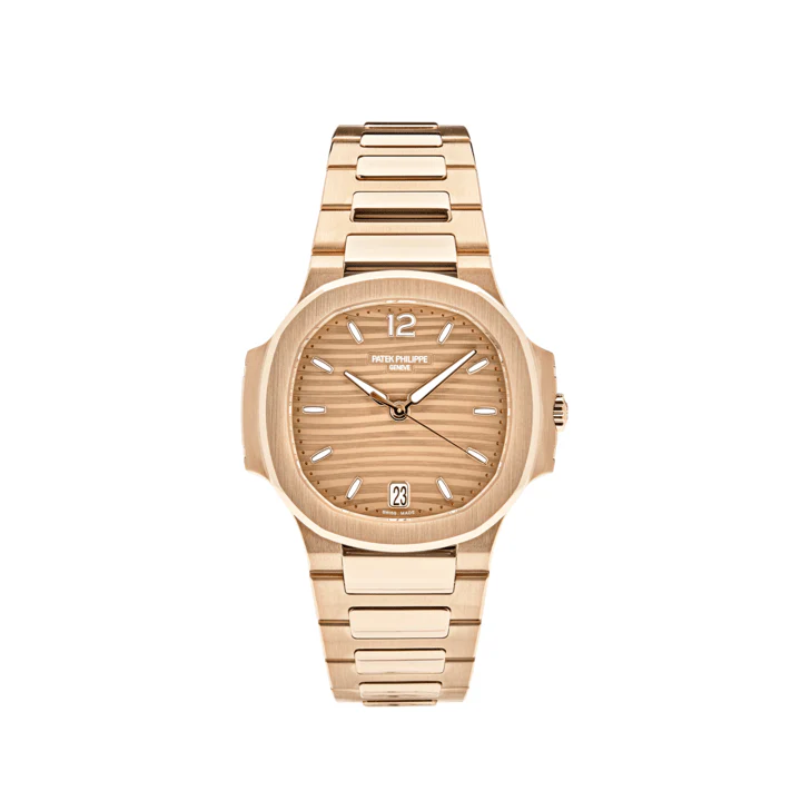 Patek Philippe Nautilus 7118/1R-010 'Ladies' Rose Gold Champagne Golden Dial