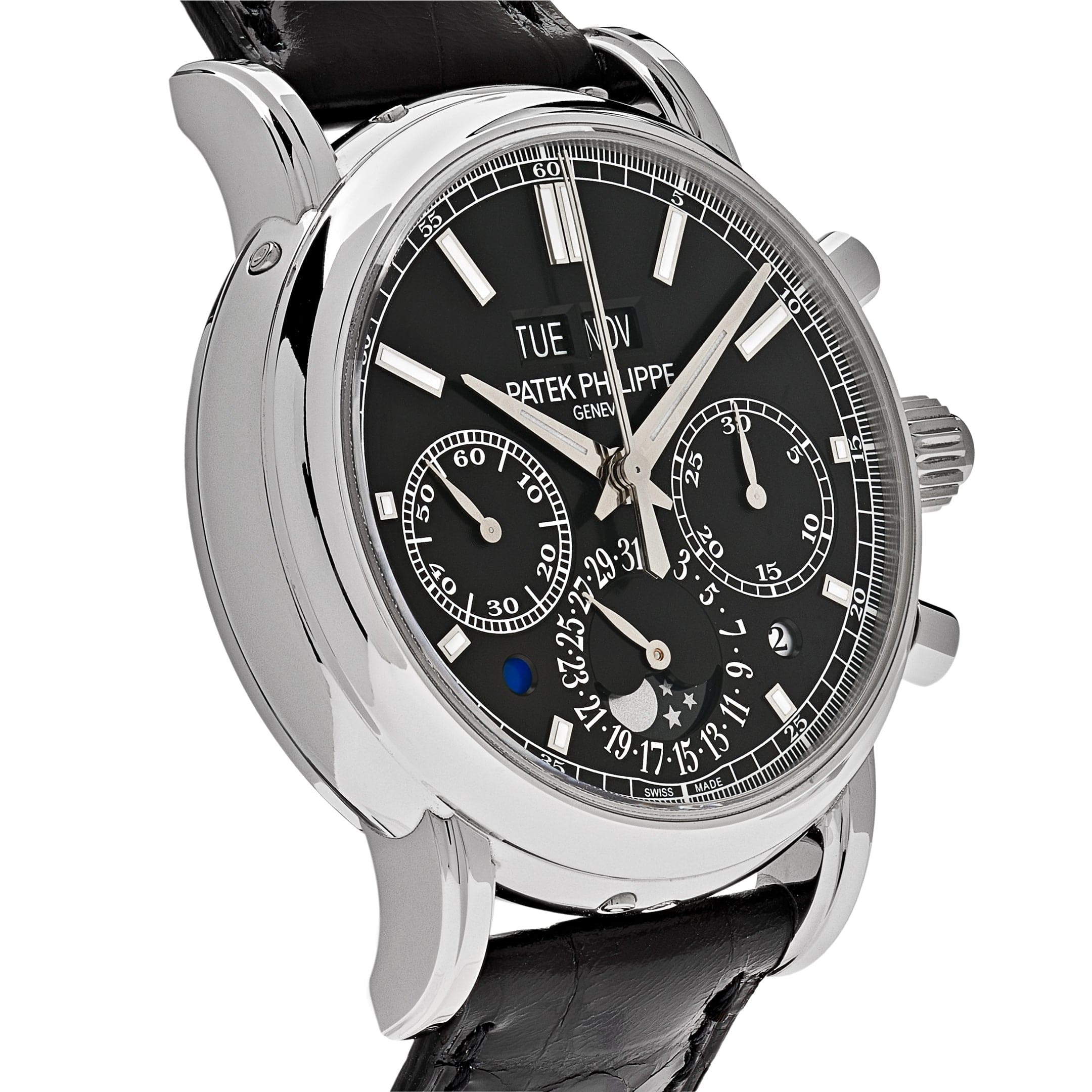 Patek Philippe Grand Complications 5204P-011 Perpetual Calendar Chronograph Platinum Black Dial