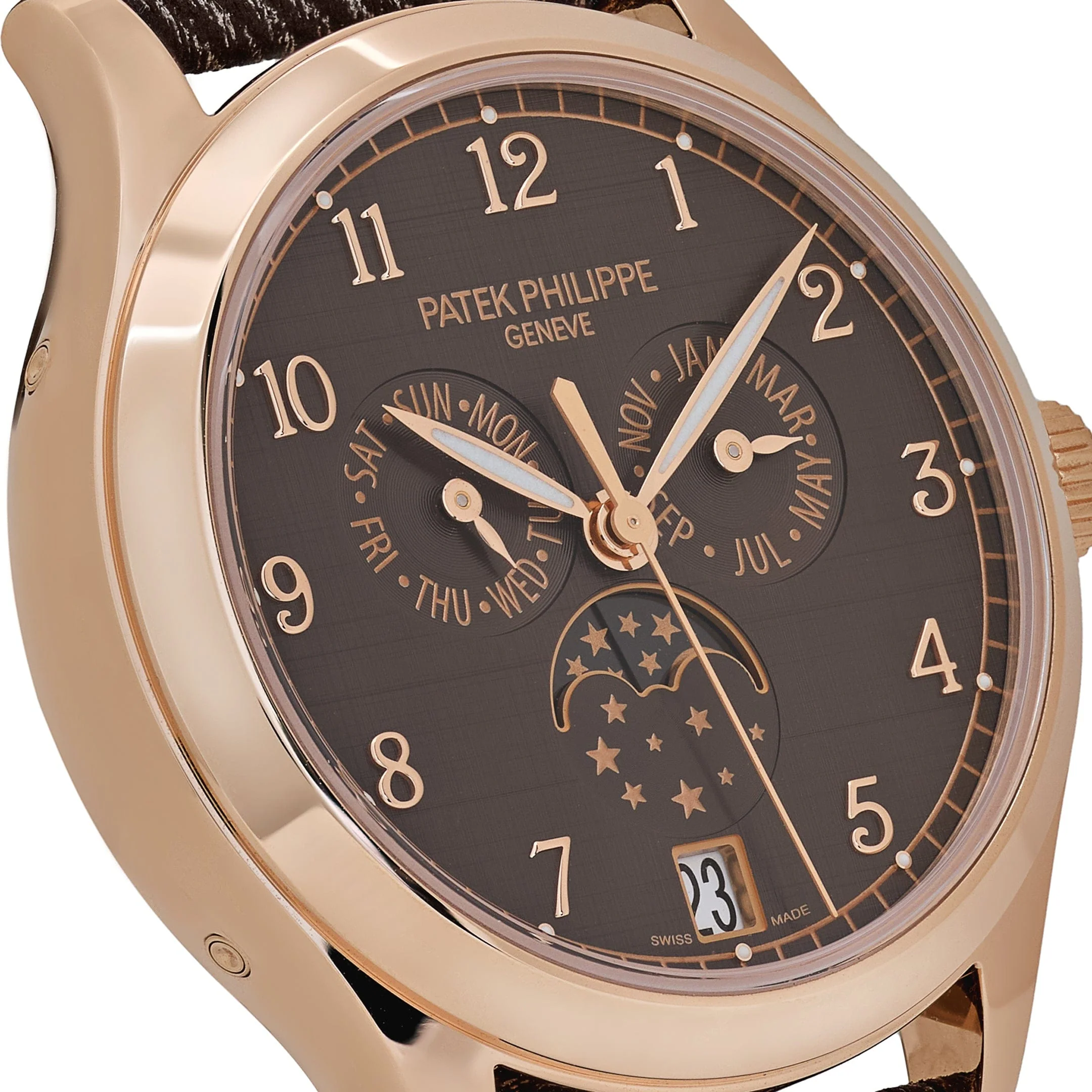 Patek Philippe Complications 4946R-001 Annual Calendar Moon Phases Rose Gold Chestnut Satin Dial (2025)