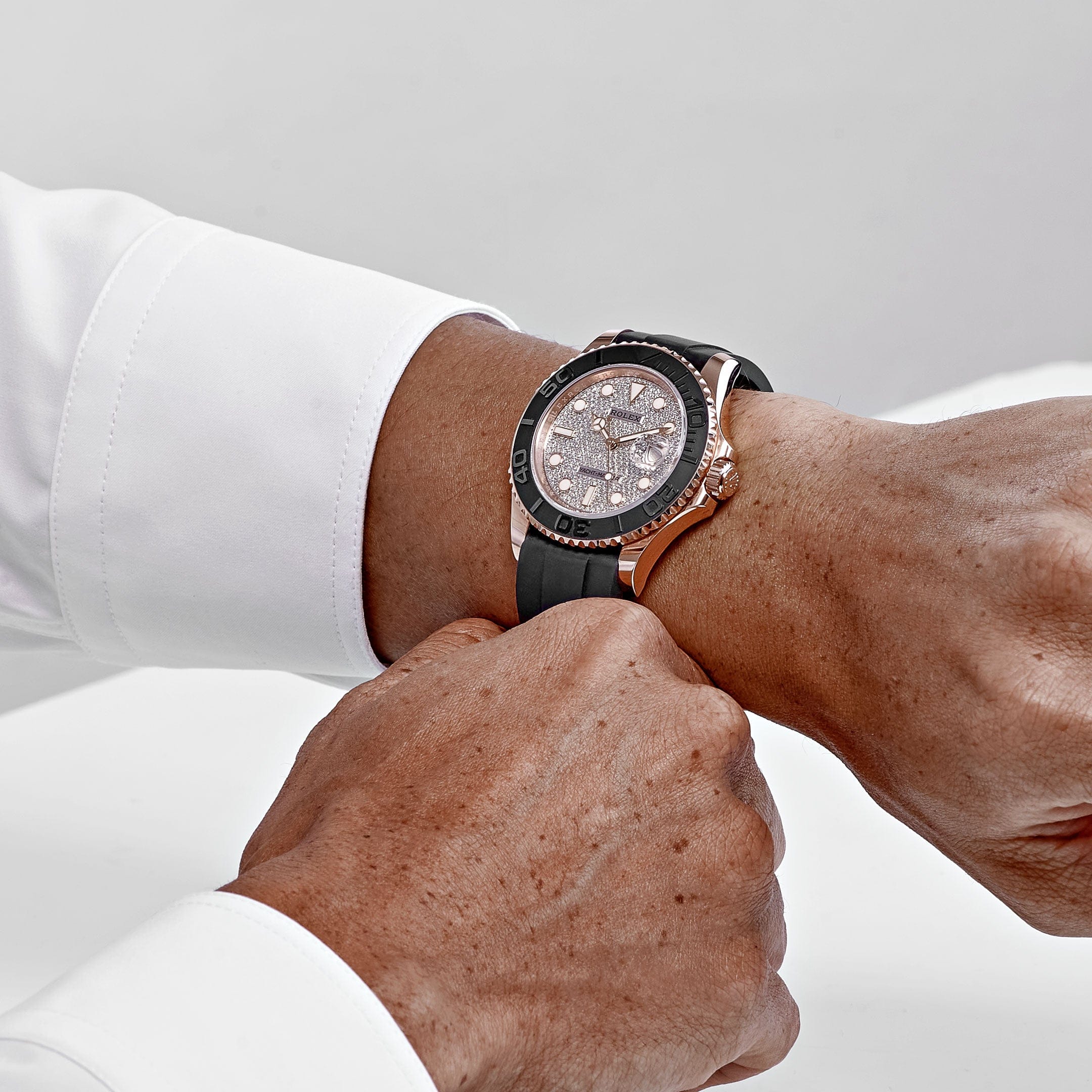 Rolex Yacht-Master 40 126655 Rose Gold Pave Diamond Dial